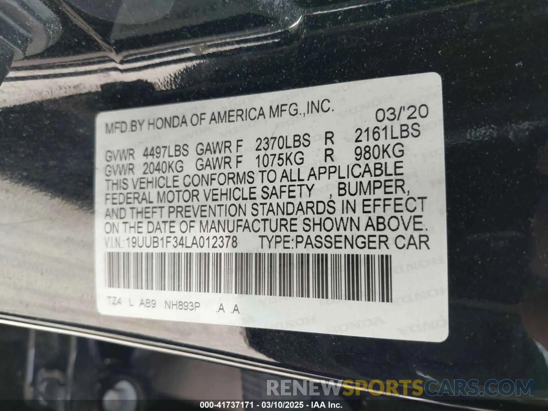 9 Photograph of a damaged car 19UUB1F34LA012378 ACURA TLX 2020