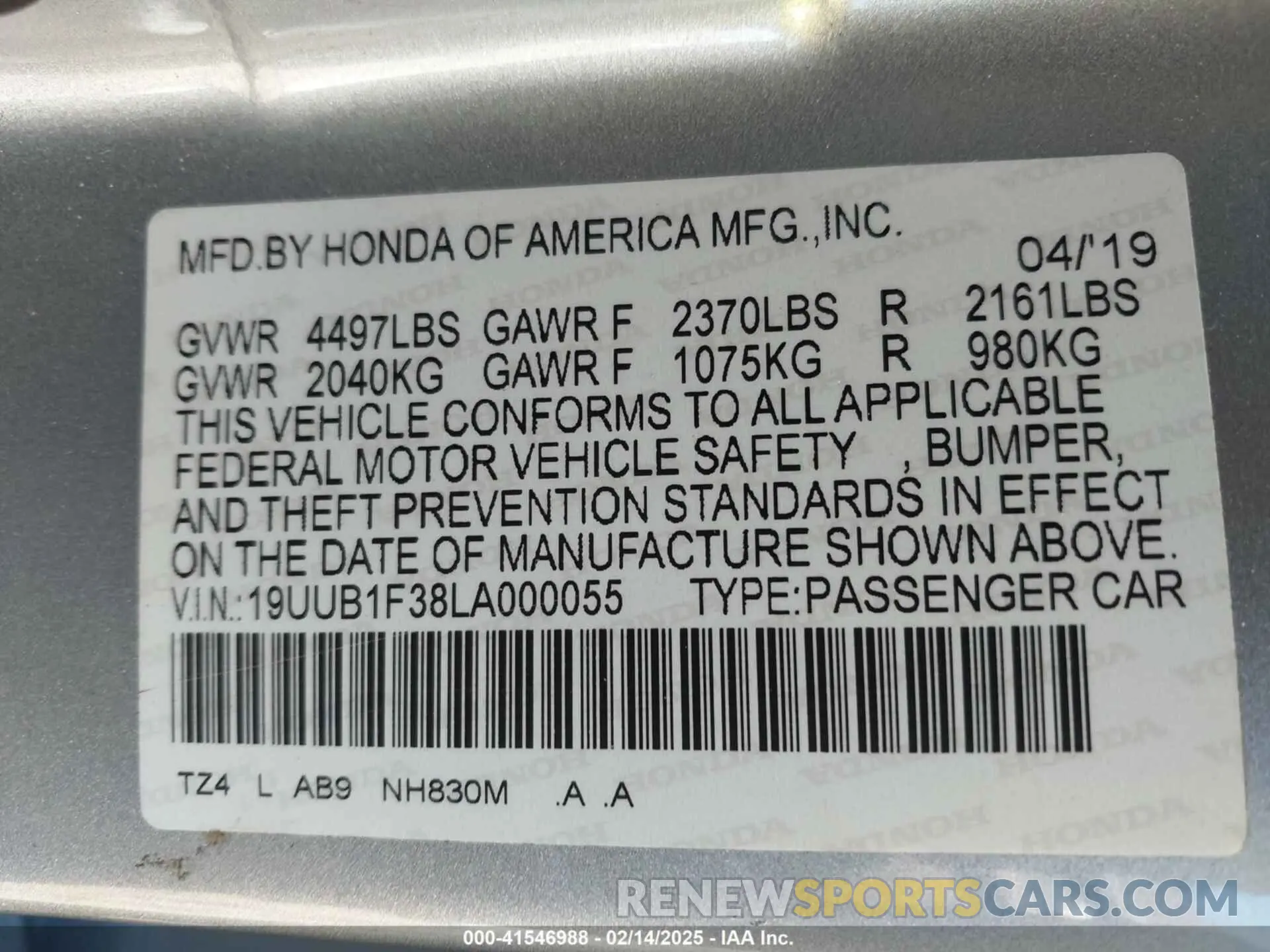 9 Photograph of a damaged car 19UUB1F38LA000055 ACURA TLX 2020