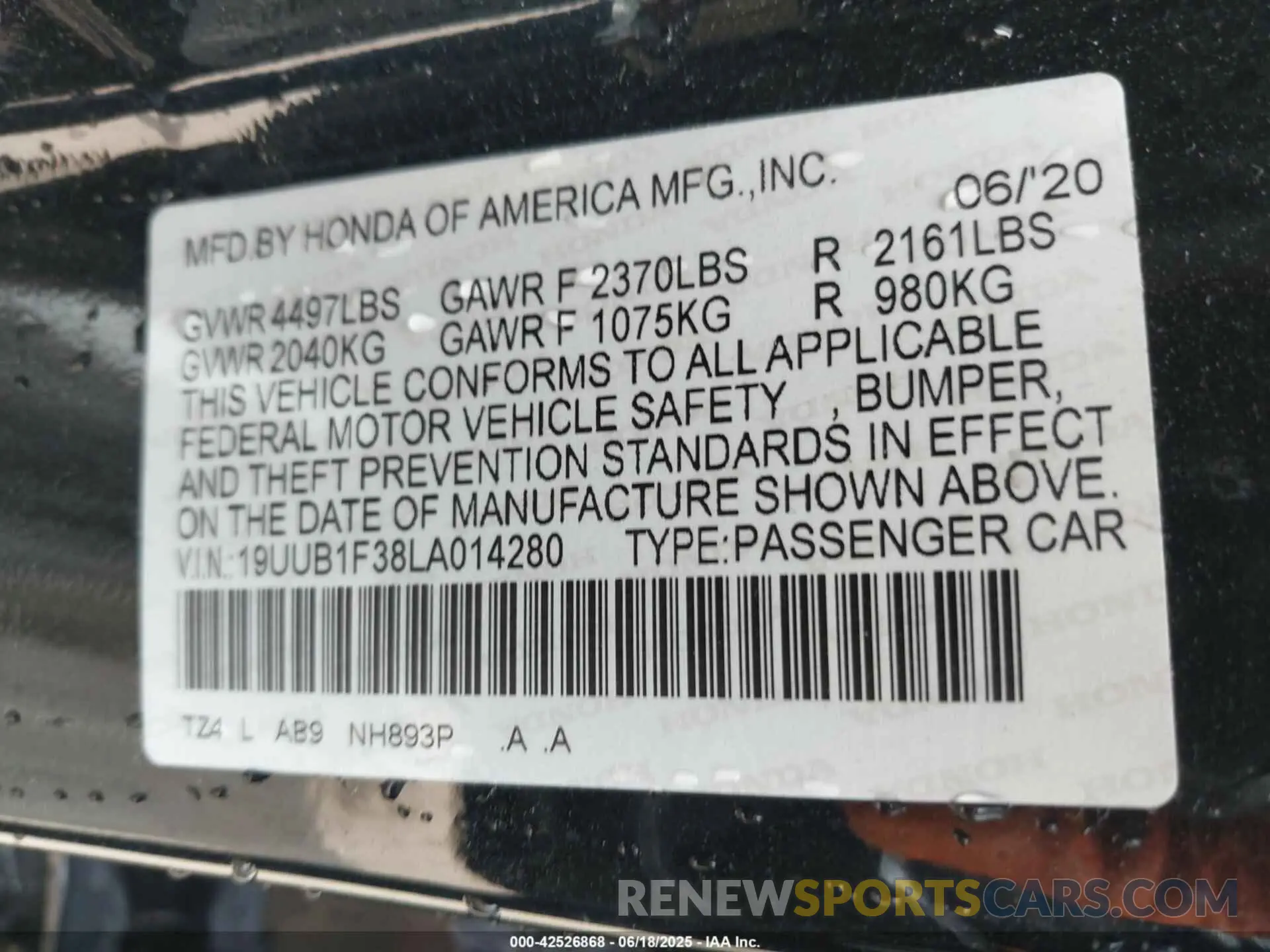 9 Photograph of a damaged car 19UUB1F38LA014280 ACURA TLX 2020