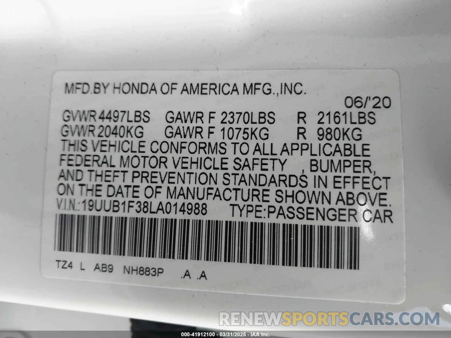 9 Photograph of a damaged car 19UUB1F38LA014988 ACURA TLX 2020