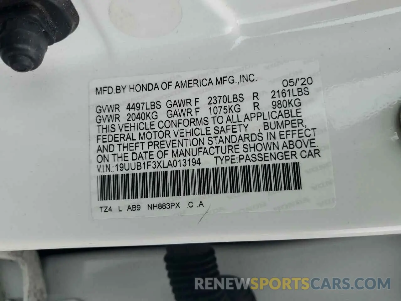 14 Photograph of a damaged car 19UUB1F3XLA013194 ACURA TLX 2020