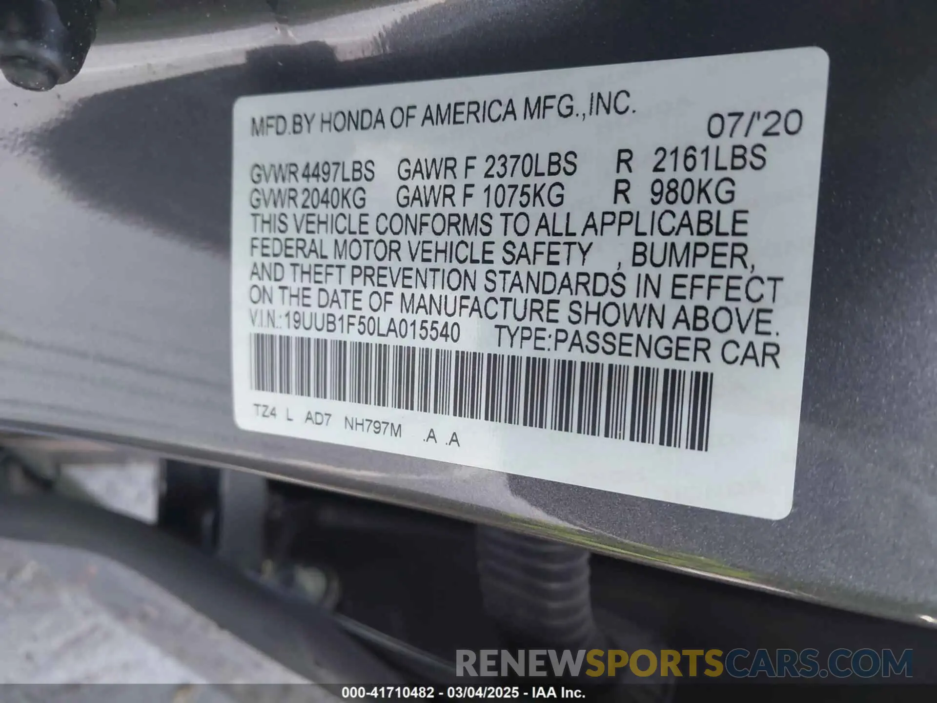 9 Photograph of a damaged car 19UUB1F50LA015540 ACURA TLX 2020