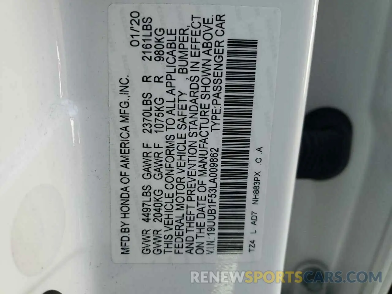 12 Photograph of a damaged car 19UUB1F53LA009862 ACURA TLX 2020