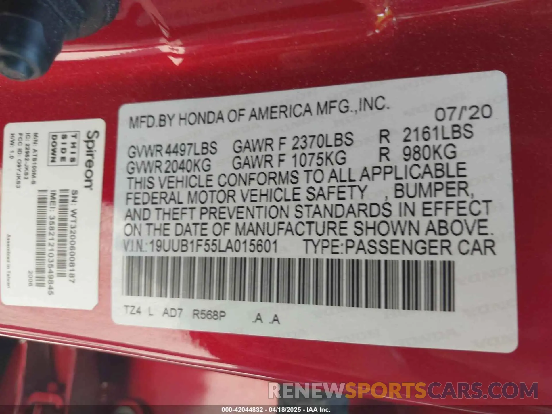 9 Photograph of a damaged car 19UUB1F55LA015601 ACURA TLX 2020