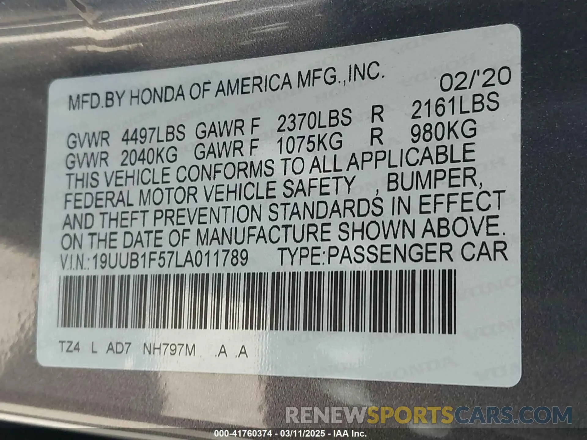 9 Photograph of a damaged car 19UUB1F57LA011789 ACURA TLX 2020