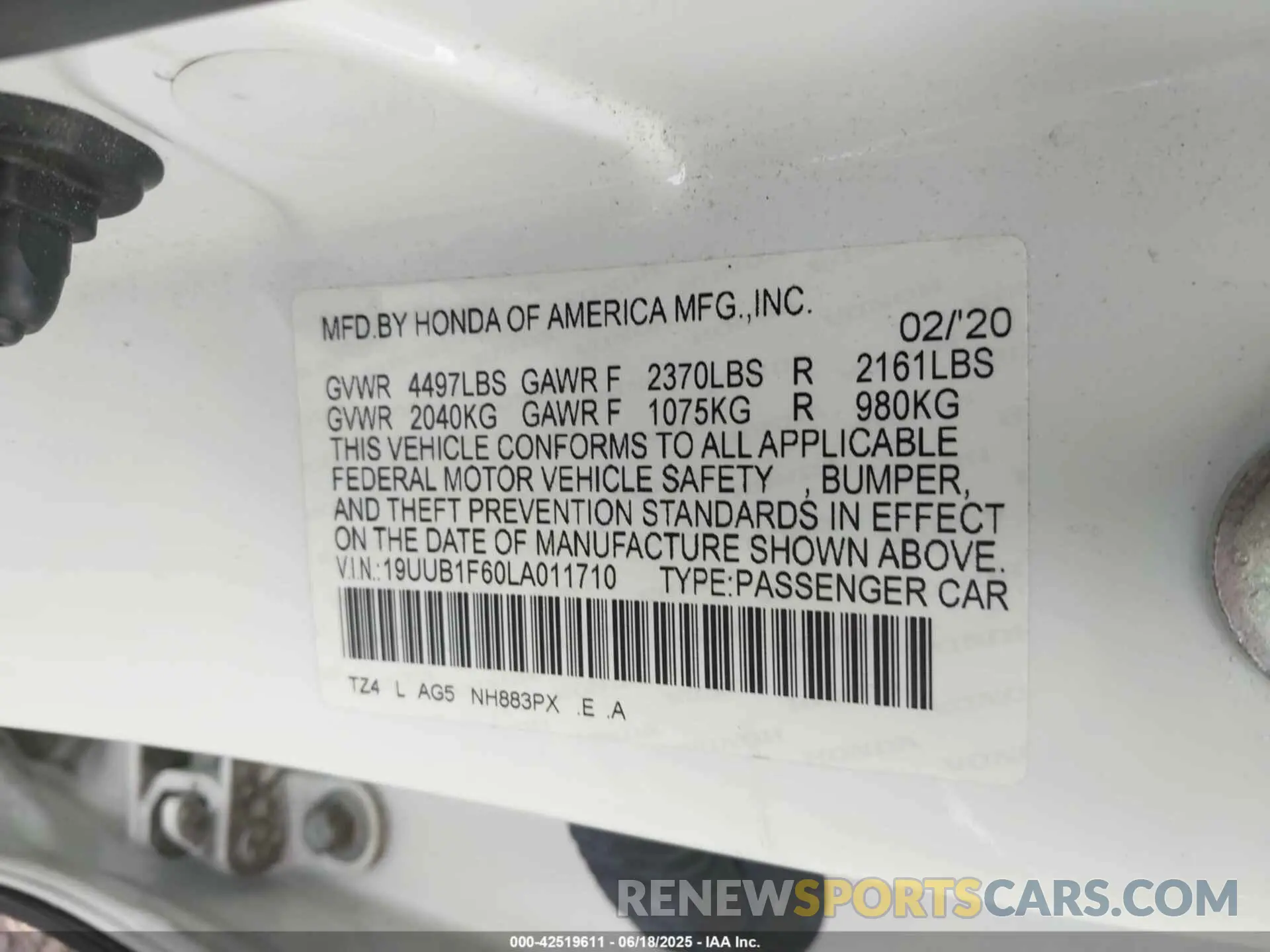 9 Photograph of a damaged car 19UUB1F60LA011710 ACURA TLX 2020