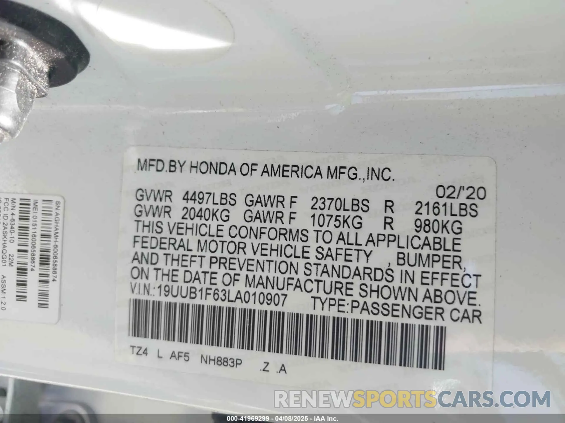 9 Photograph of a damaged car 19UUB1F63LA010907 ACURA TLX 2020