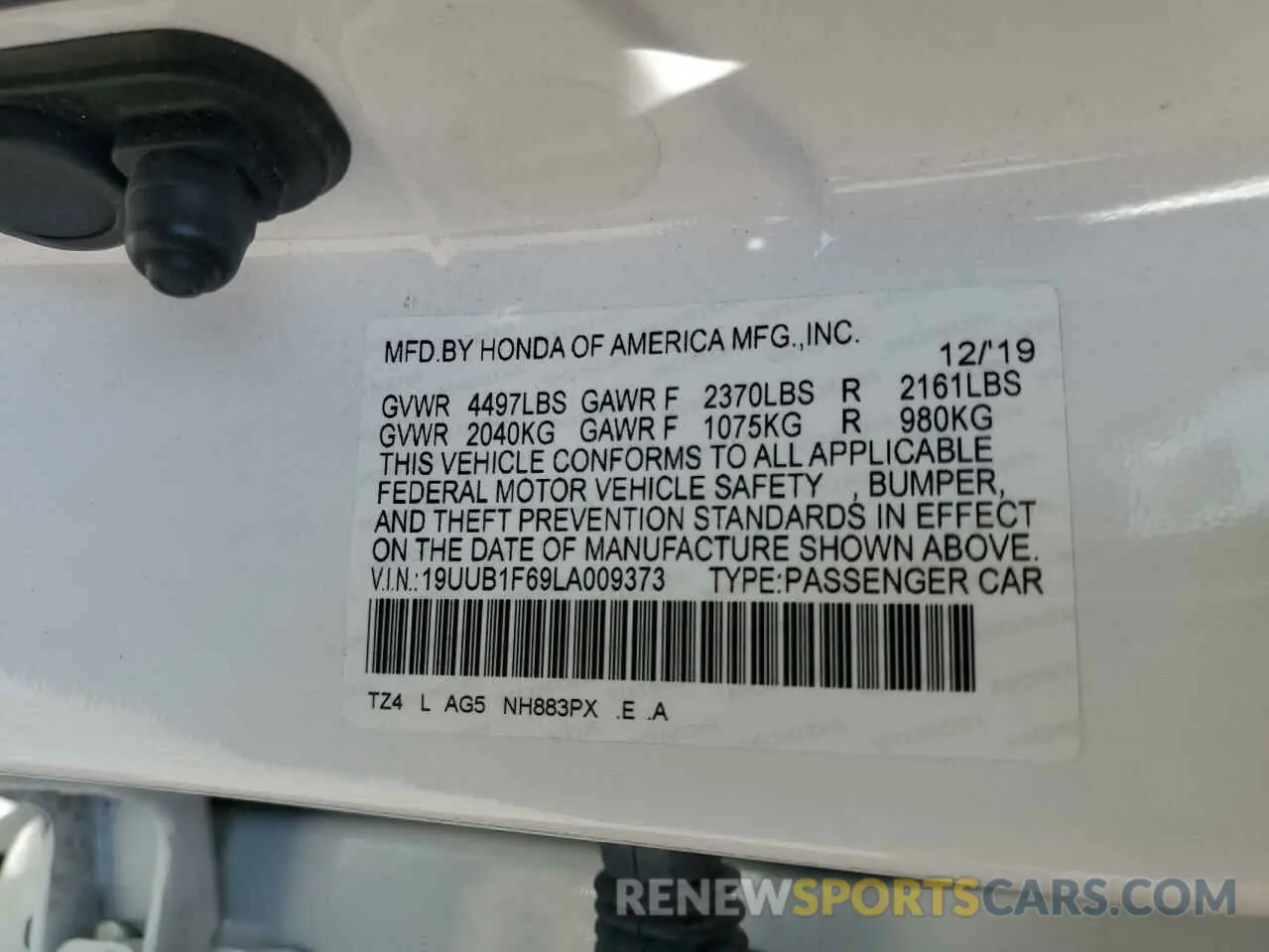 12 Photograph of a damaged car 19UUB1F69LA009373 ACURA TLX 2020