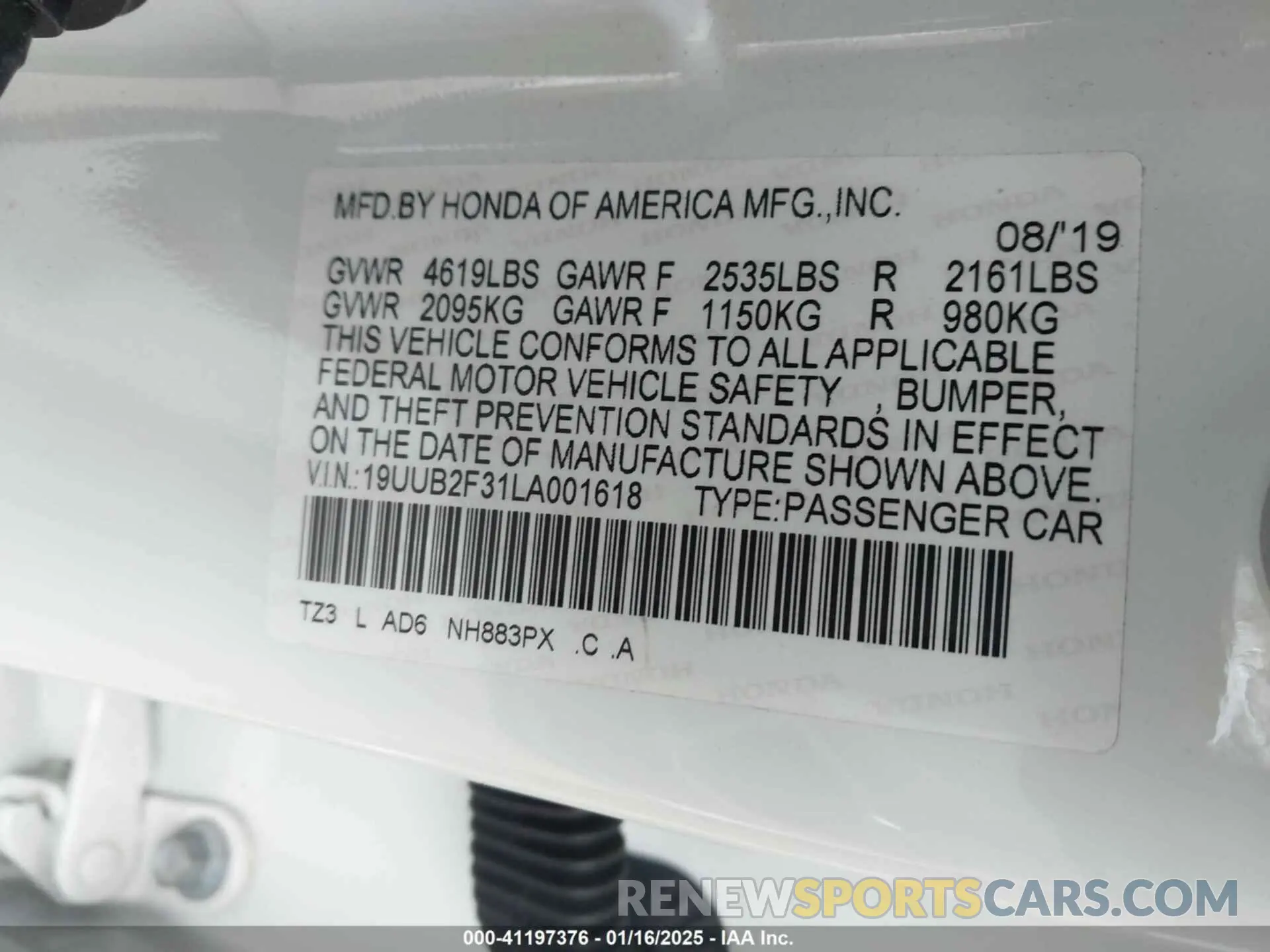 9 Photograph of a damaged car 19UUB2F31LA001618 ACURA TLX 2020