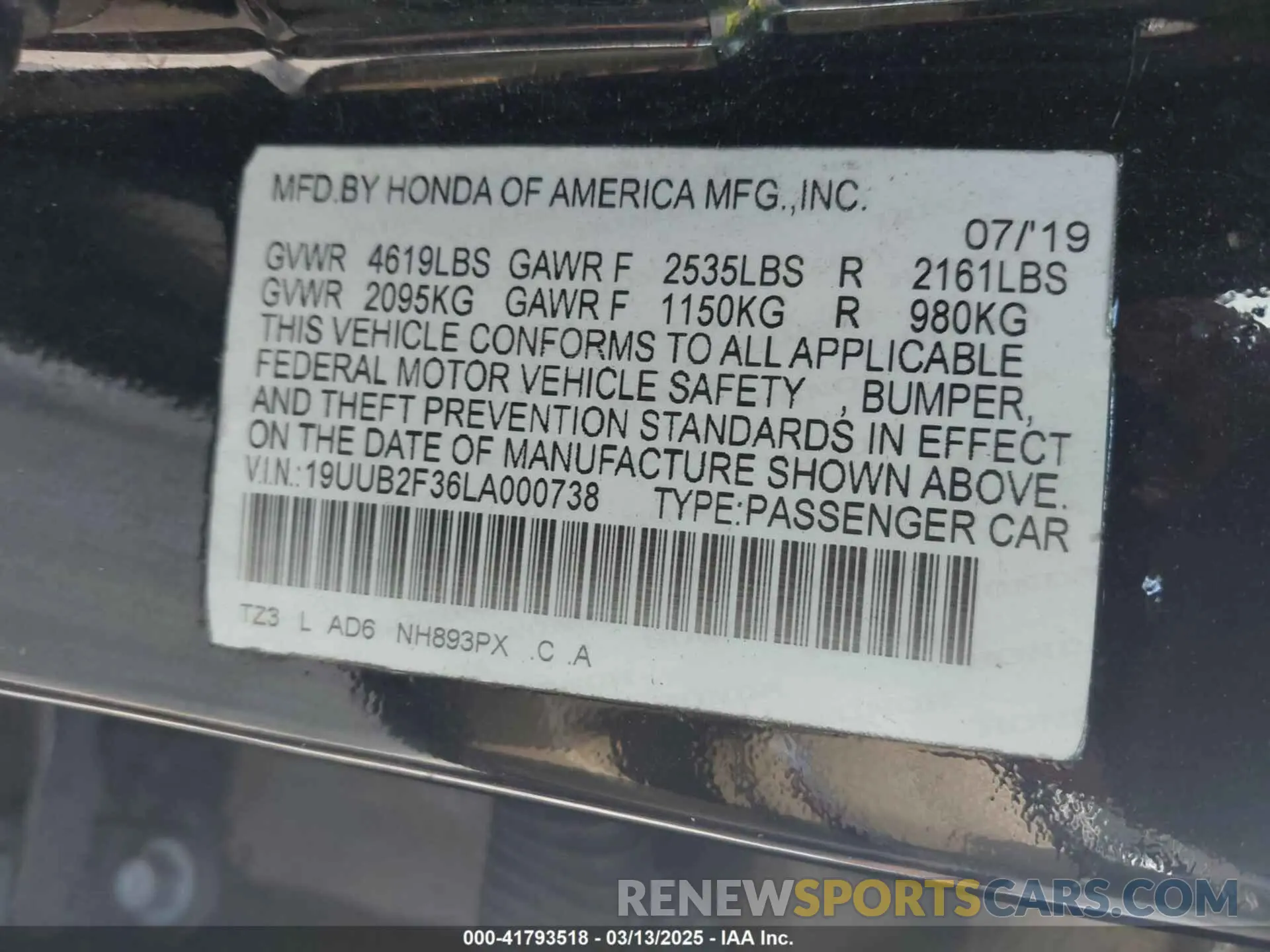 9 Photograph of a damaged car 19UUB2F36LA000738 ACURA TLX 2020