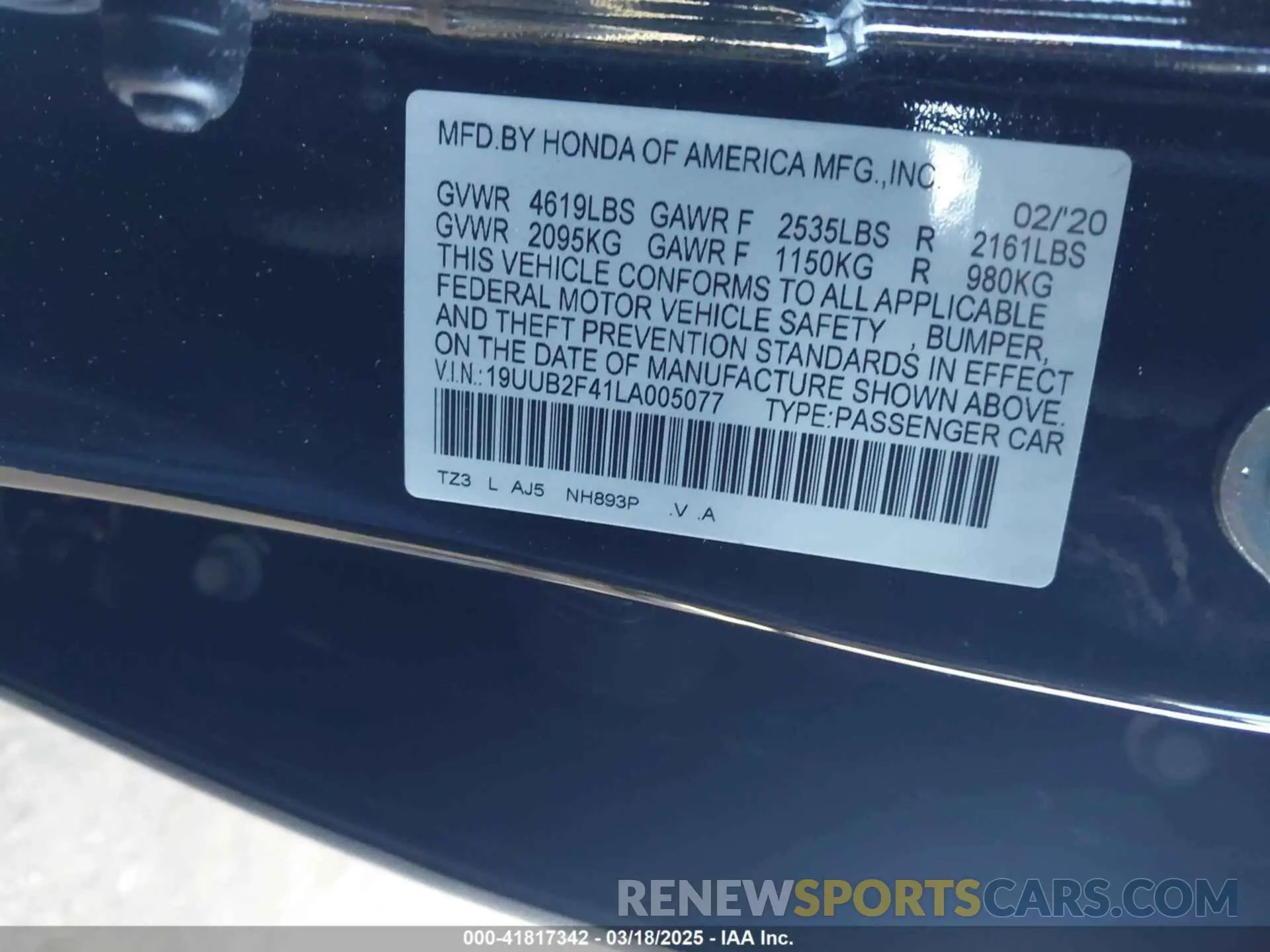9 Photograph of a damaged car 19UUB2F41LA005077 ACURA TLX 2020