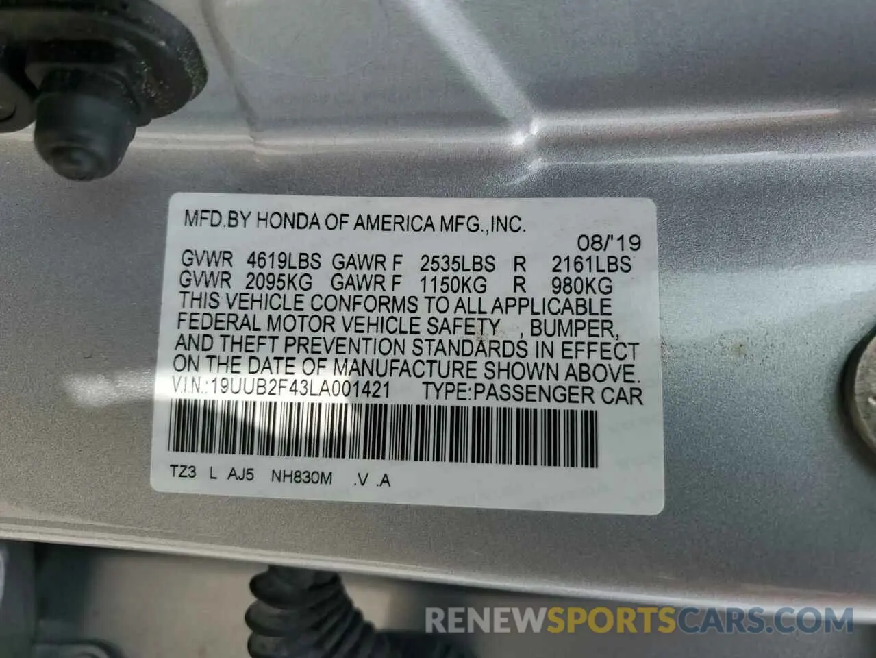13 Photograph of a damaged car 19UUB2F43LA001421 ACURA TLX 2020