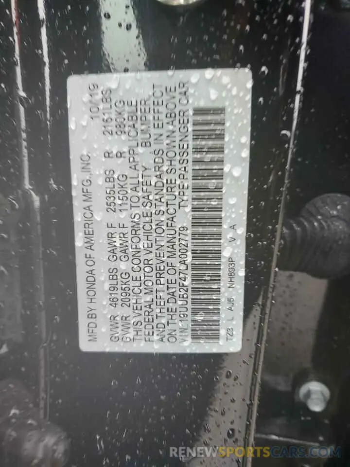 14 Photograph of a damaged car 19UUB2F47LA002779 ACURA TLX 2020