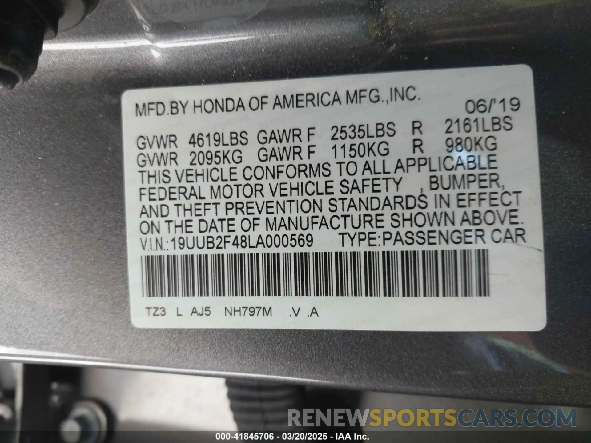 9 Photograph of a damaged car 19UUB2F48LA000569 ACURA TLX 2020