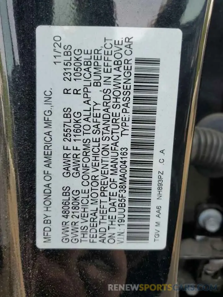 13 Photograph of a damaged car 19UUB5F38MA004163 ACURA TLX 2021