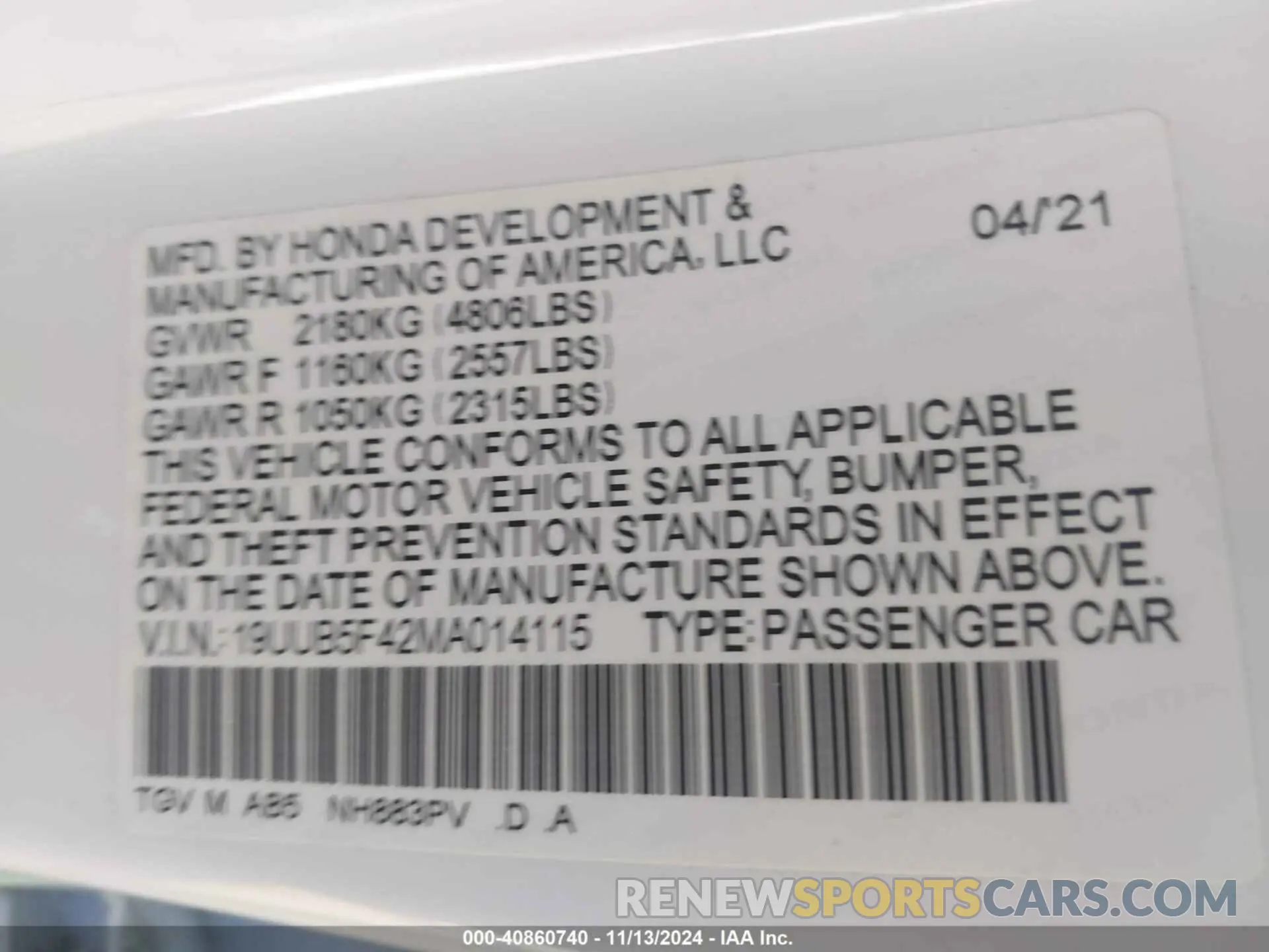 9 Photograph of a damaged car 19UUB5F42MA014115 ACURA TLX 2021