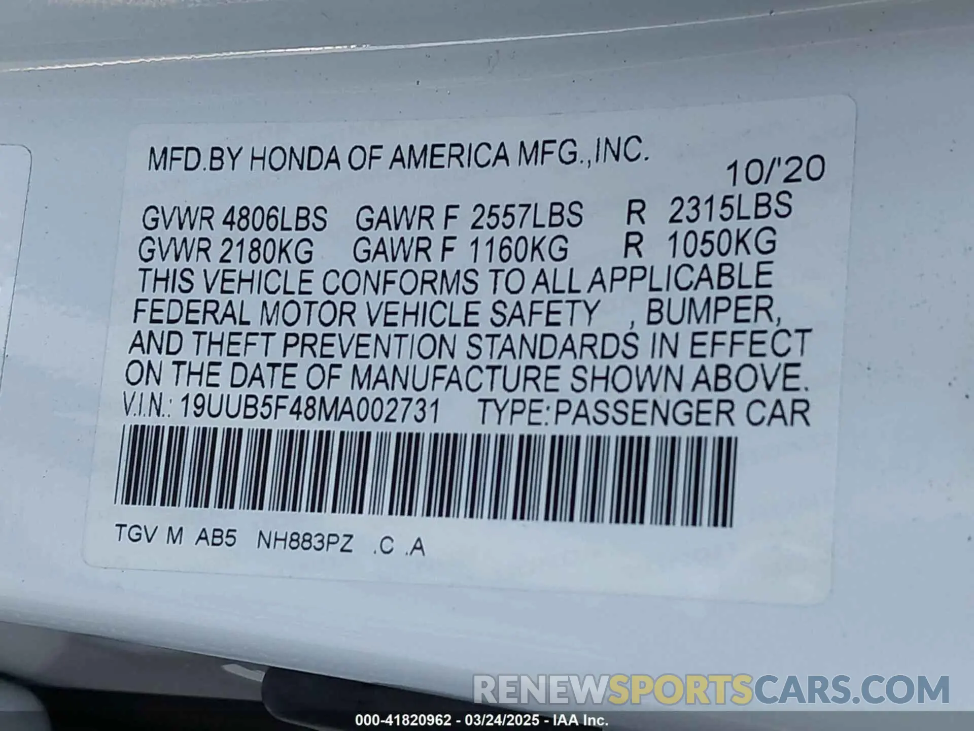 9 Photograph of a damaged car 19UUB5F48MA002731 ACURA TLX 2021