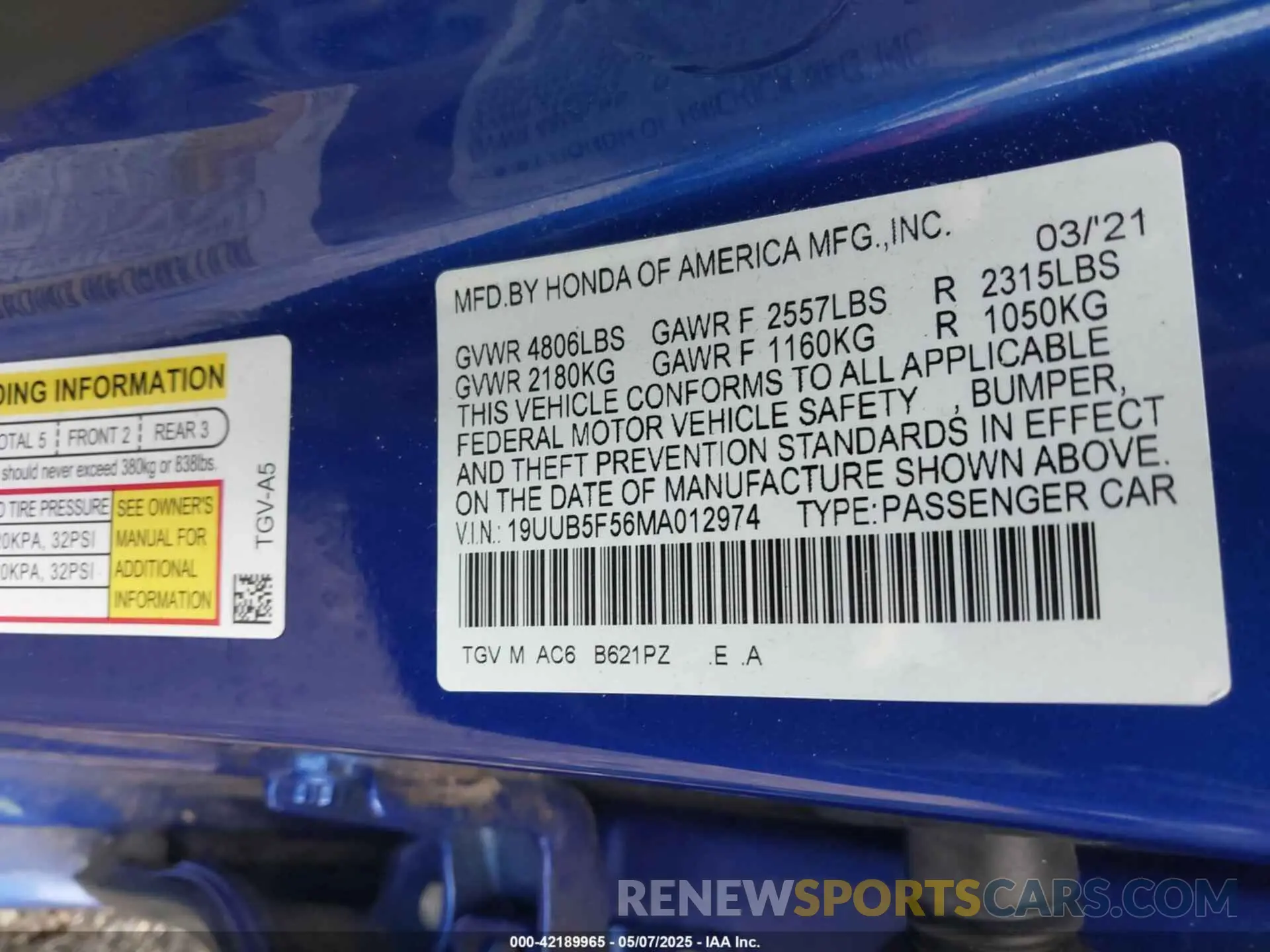 9 Photograph of a damaged car 19UUB5F56MA012974 ACURA TLX 2021