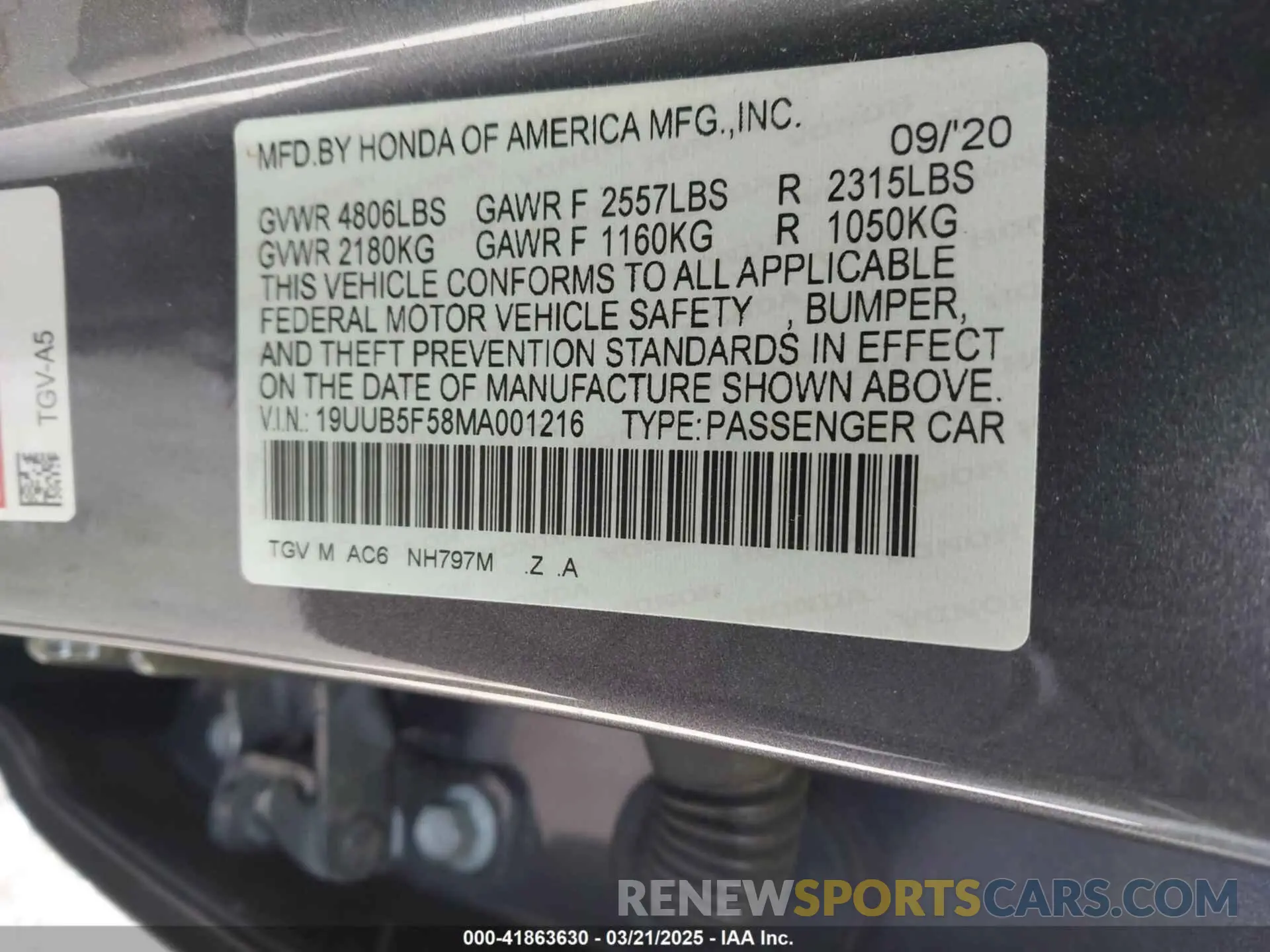 9 Photograph of a damaged car 19UUB5F58MA001216 ACURA TLX 2021