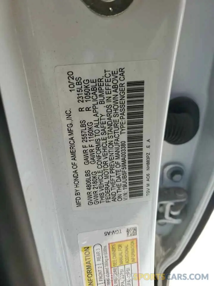13 Photograph of a damaged car 19UUB5F59MA003380 ACURA TLX 2021