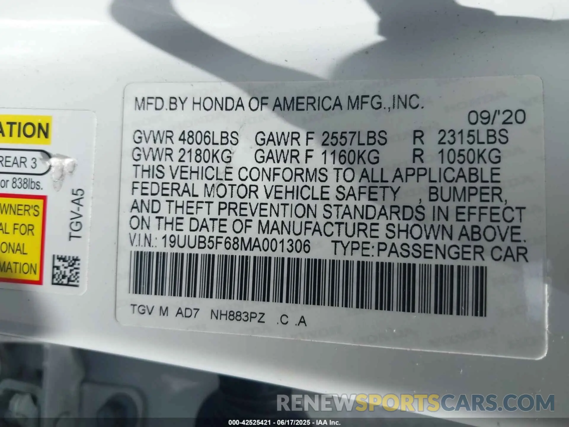 9 Photograph of a damaged car 19UUB5F68MA001306 ACURA TLX 2021