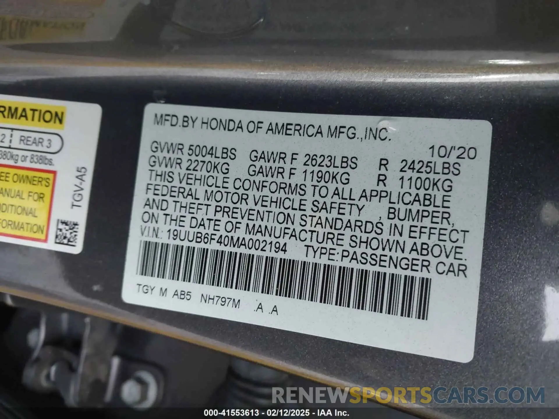 9 Photograph of a damaged car 19UUB6F40MA002194 ACURA TLX 2021