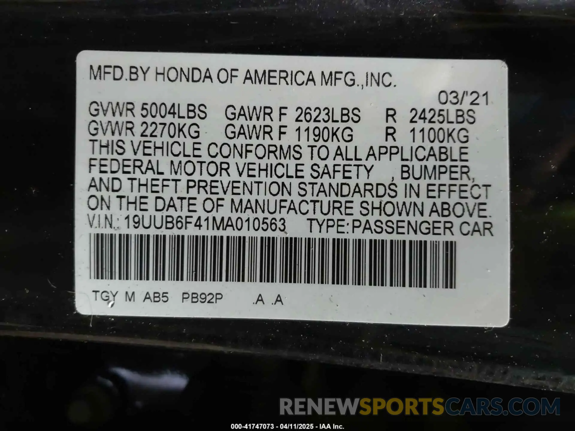 9 Photograph of a damaged car 19UUB6F41MA010563 ACURA TLX 2021