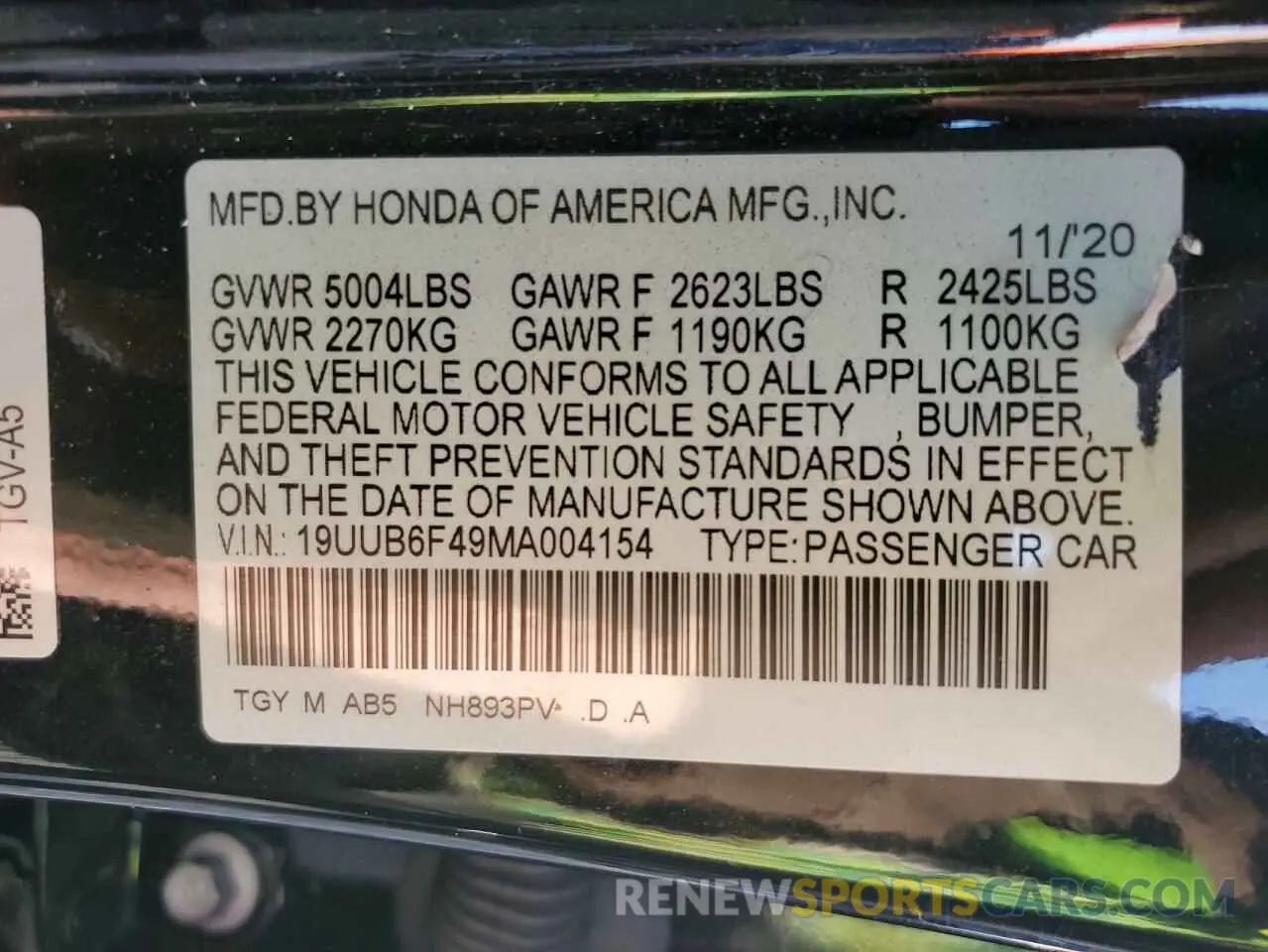 12 Photograph of a damaged car 19UUB6F49MA004154 ACURA TLX 2021
