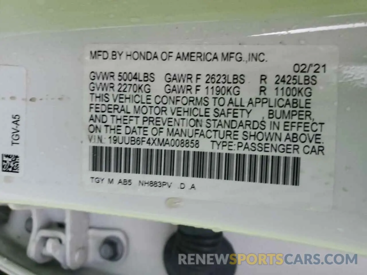 14 Photograph of a damaged car 19UUB6F4XMA008858 ACURA TLX 2021