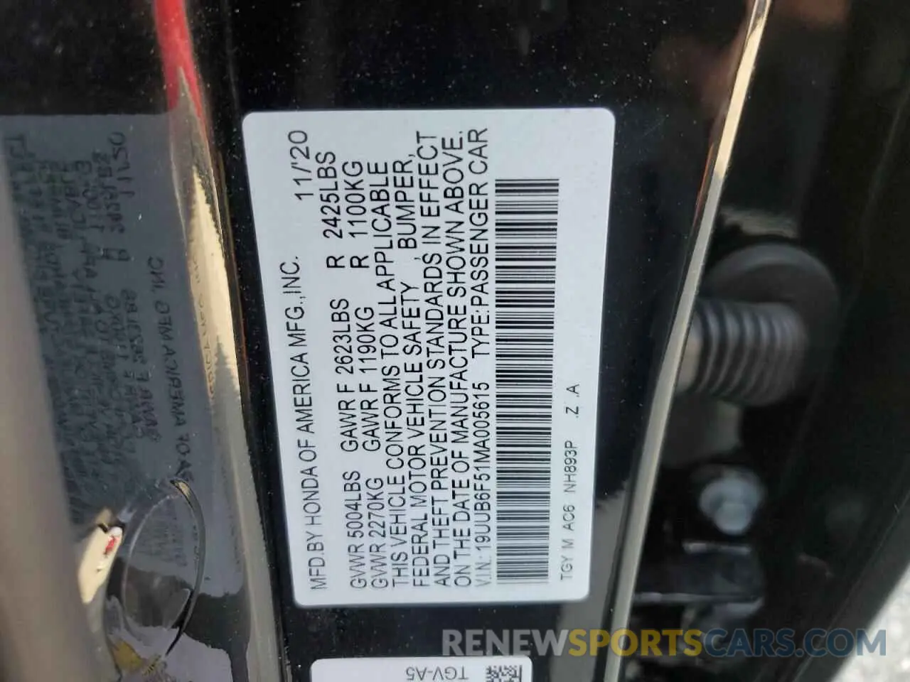 13 Photograph of a damaged car 19UUB6F51MA005615 ACURA TLX 2021