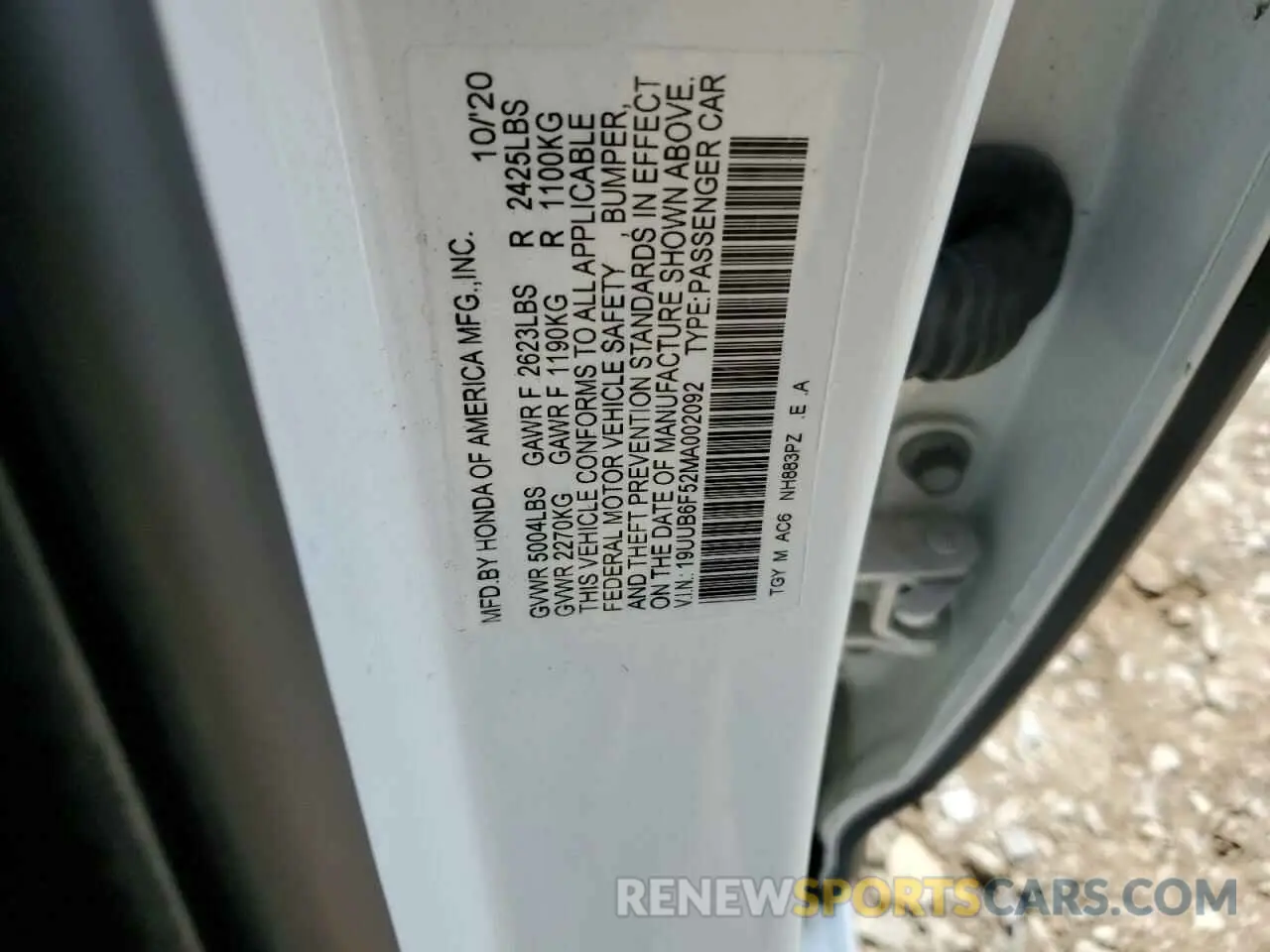 13 Photograph of a damaged car 19UUB6F52MA002092 ACURA TLX 2021