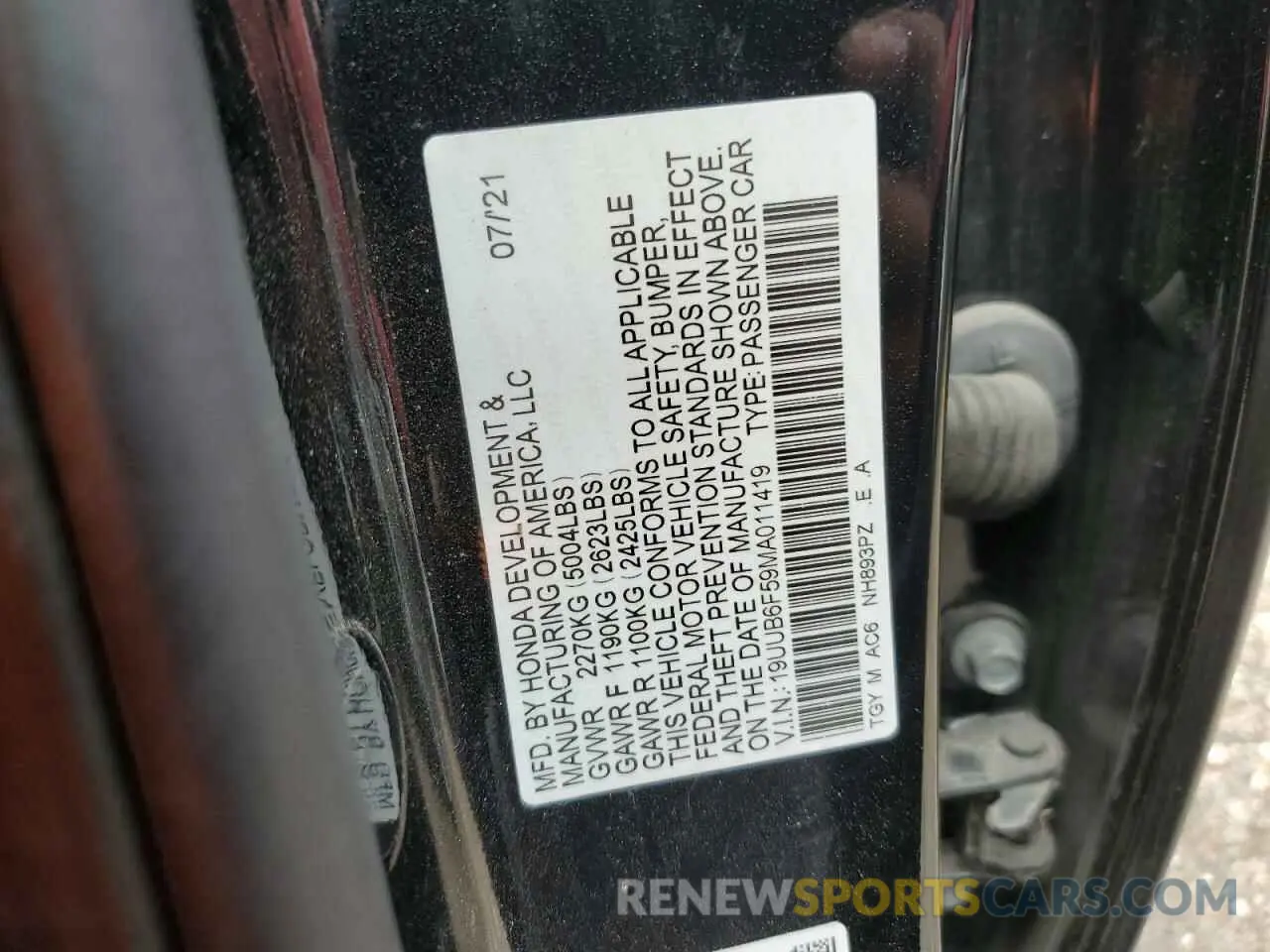 13 Photograph of a damaged car 19UUB6F59MA011419 ACURA TLX 2021