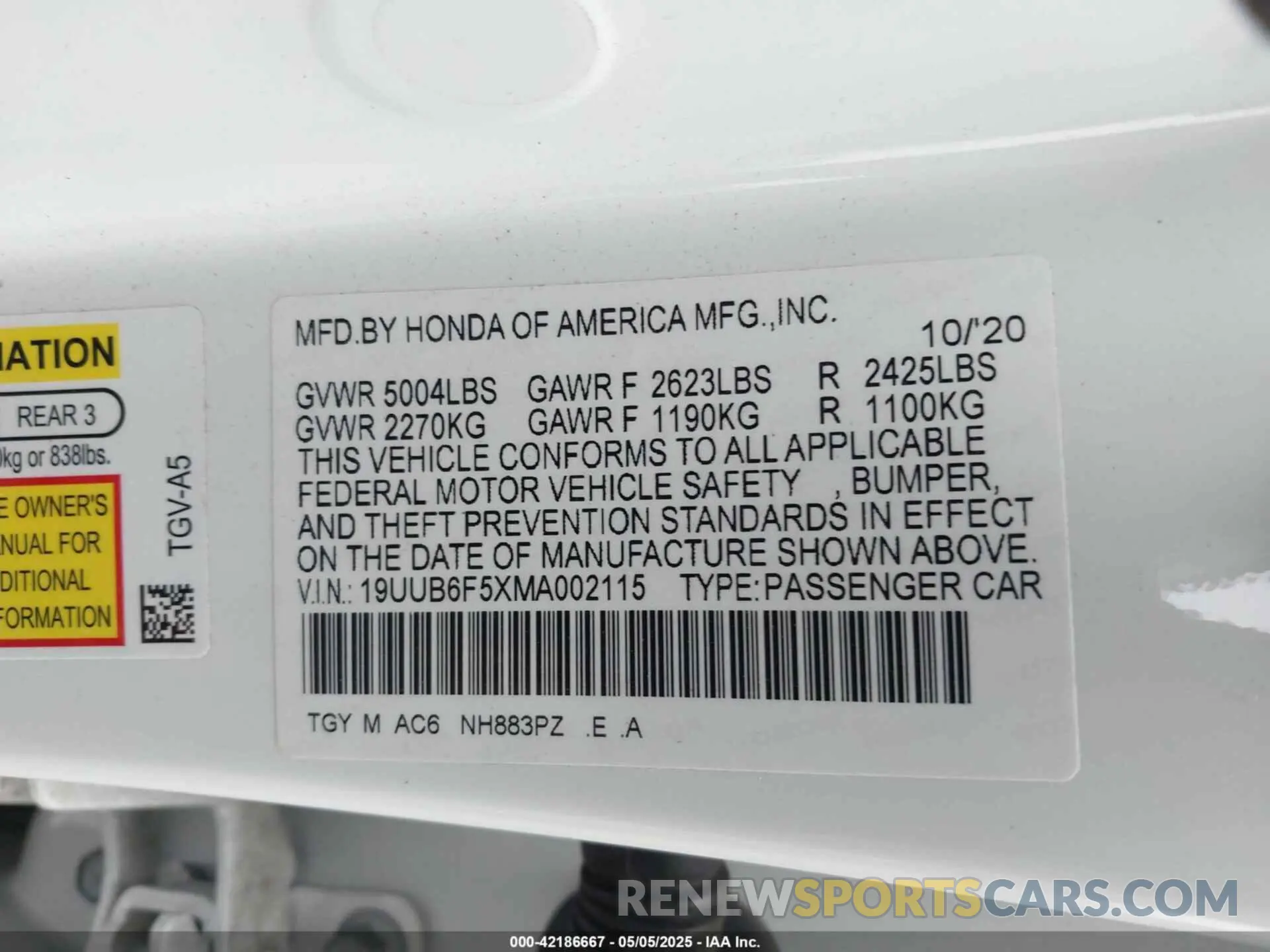 9 Photograph of a damaged car 19UUB6F5XMA002115 ACURA TLX 2021