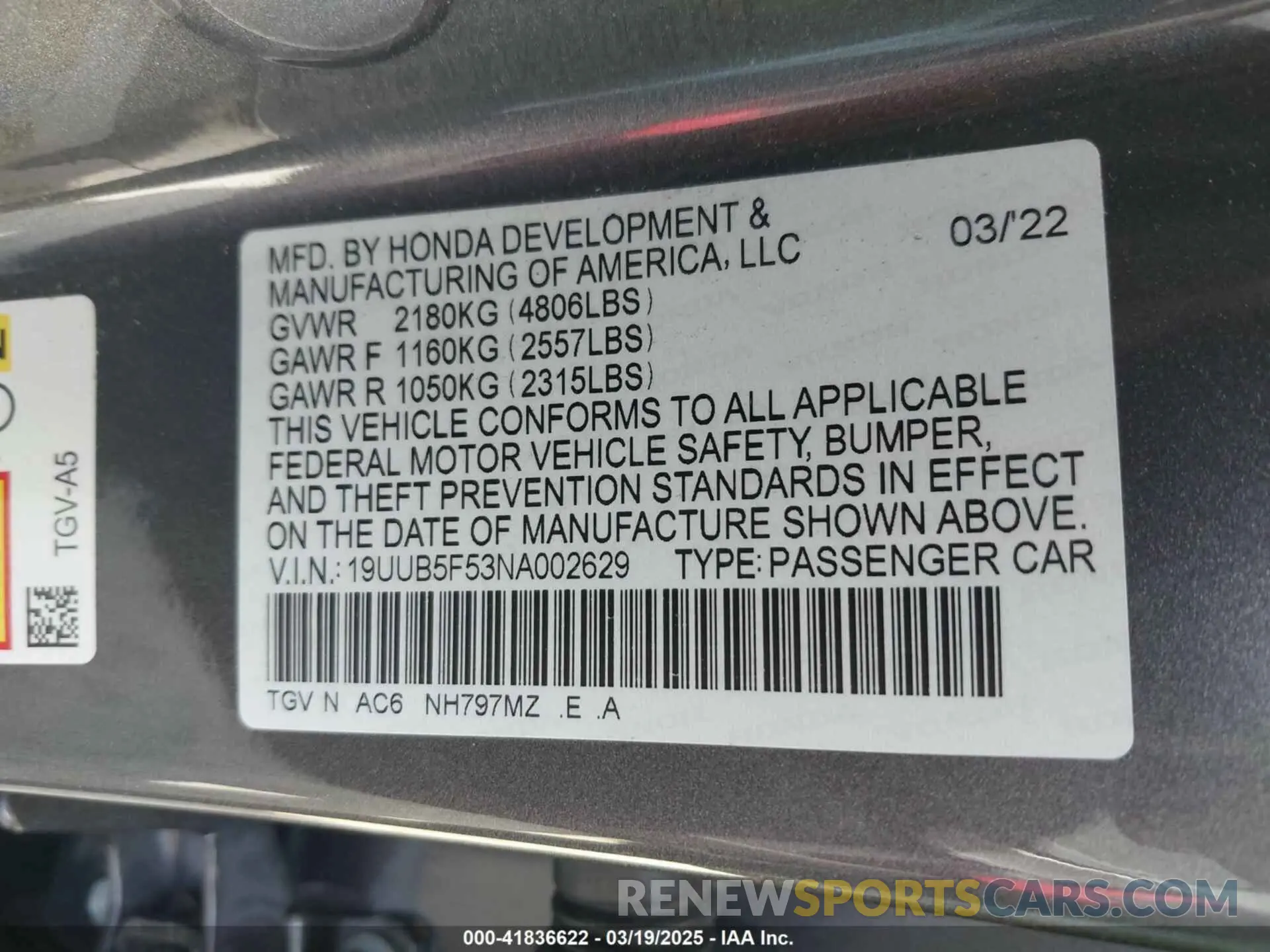 9 Photograph of a damaged car 19UUB5F53NA002629 ACURA TLX 2022