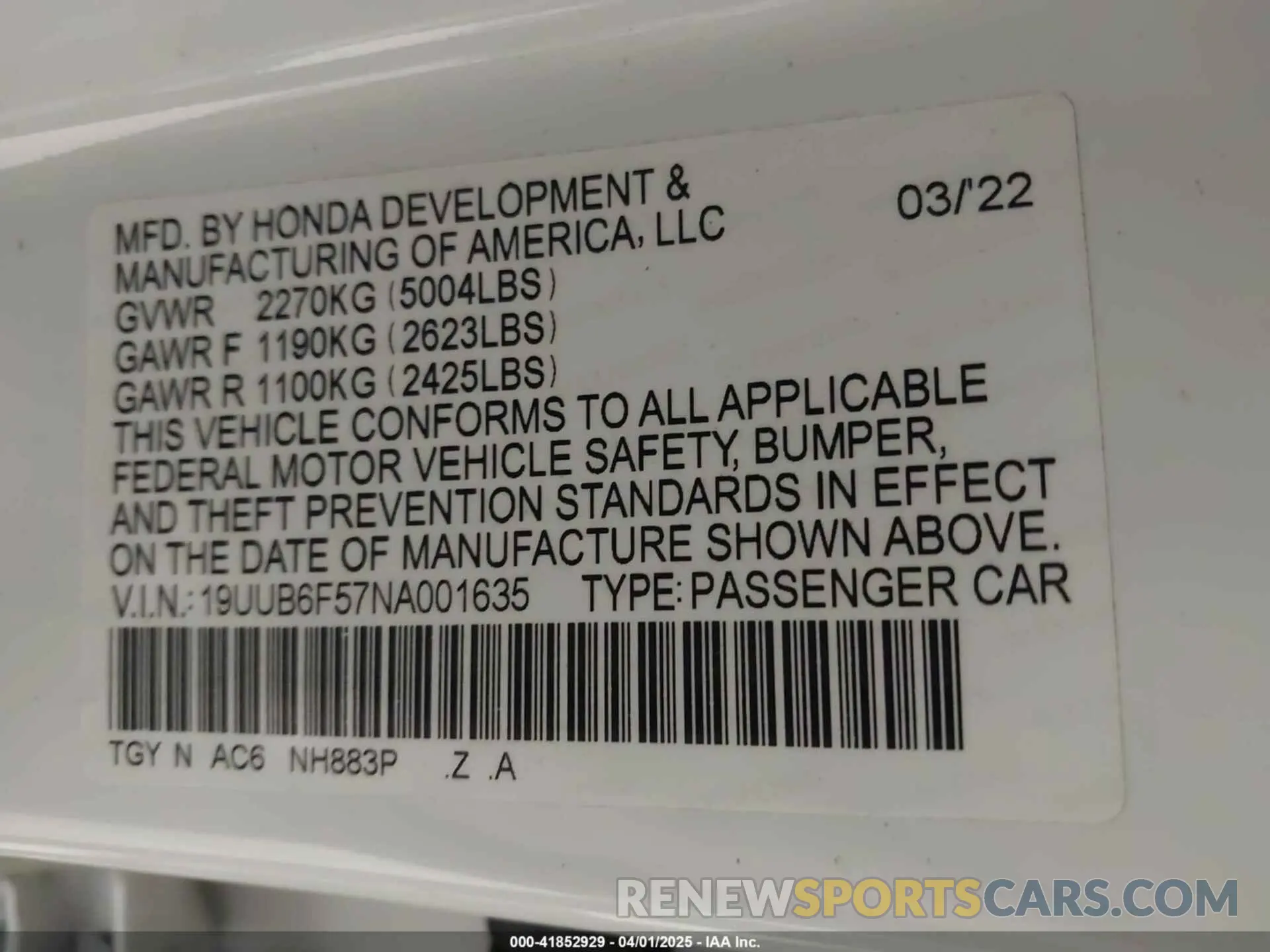 9 Photograph of a damaged car 19UUB6F57NA001635 ACURA TLX 2022