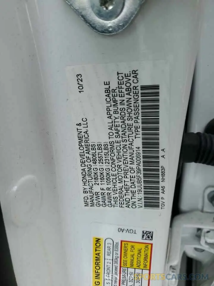 13 Photograph of a damaged car 19UUB5F39PA006914 ACURA TLX 2023