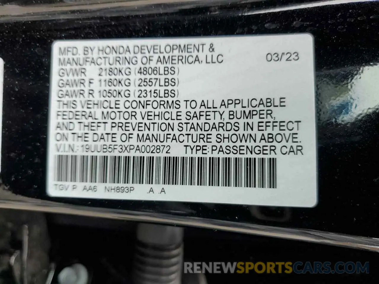 14 Photograph of a damaged car 19UUB5F3XPA002872 ACURA TLX 2023