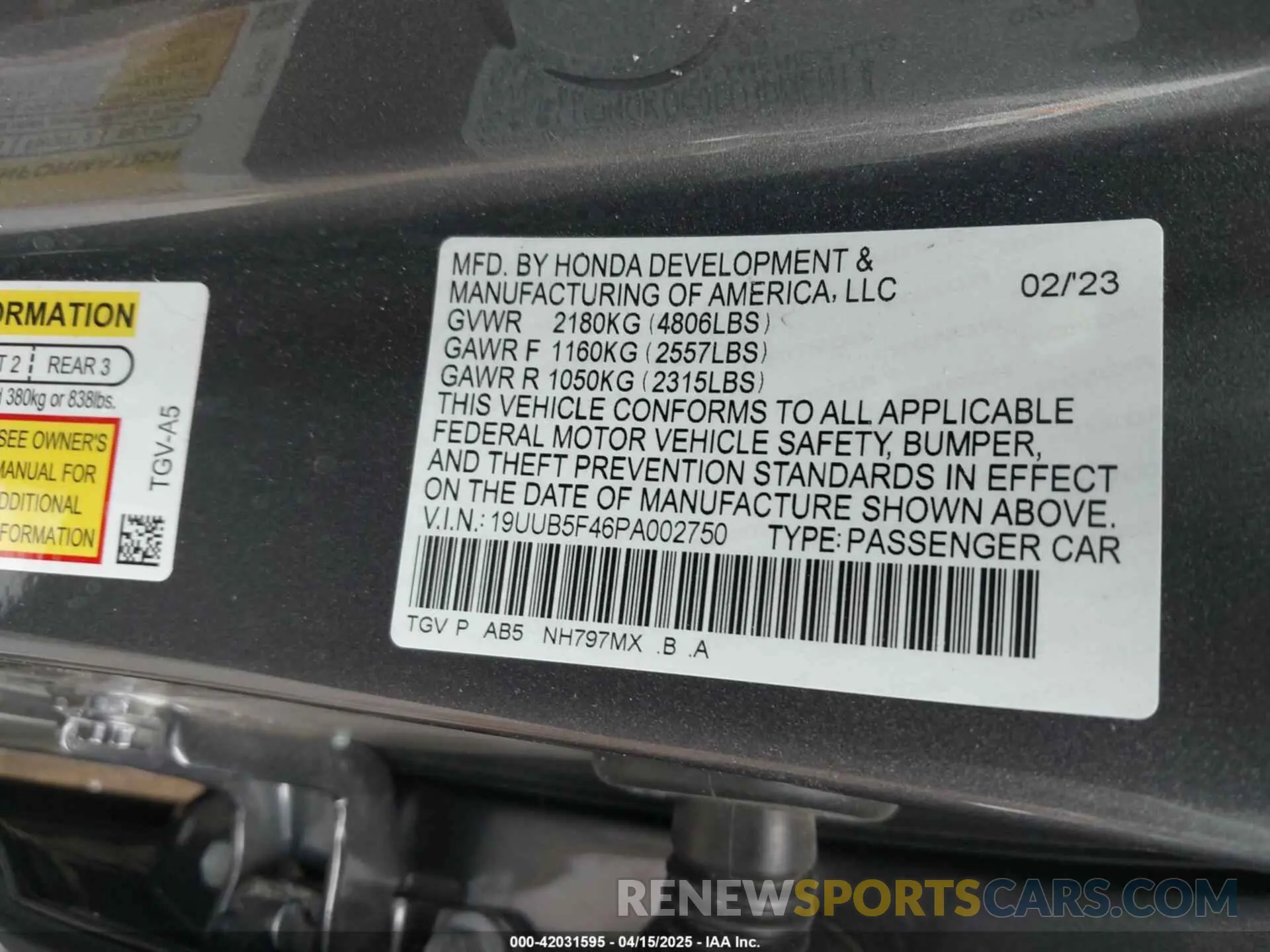9 Photograph of a damaged car 19UUB5F46PA002750 ACURA TLX 2023