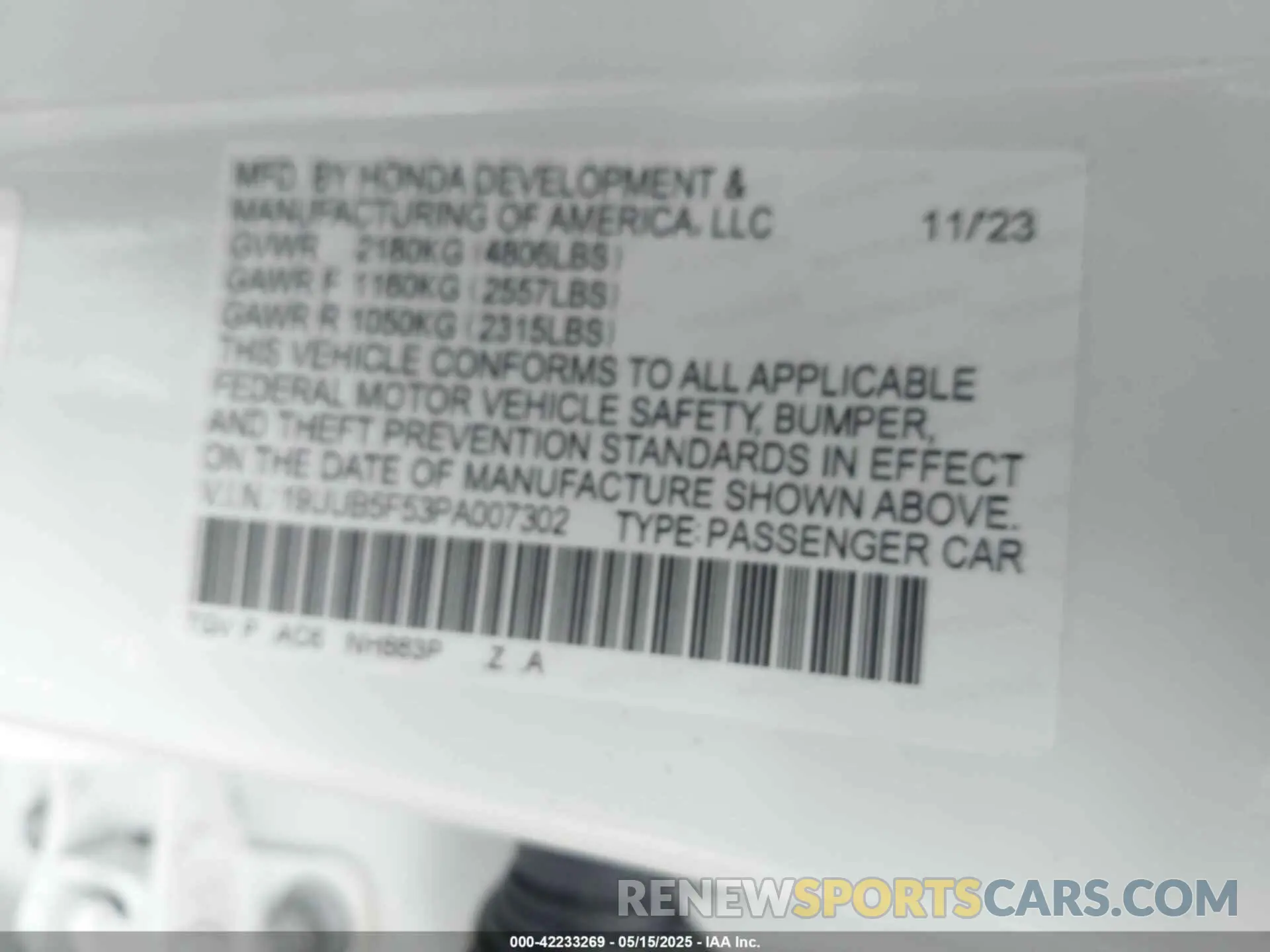9 Photograph of a damaged car 19UUB5F53PA007302 ACURA TLX 2023