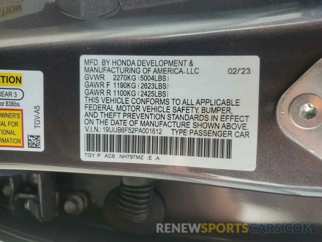 12 Photograph of a damaged car 19UUB6F52PA001612 ACURA TLX 2023