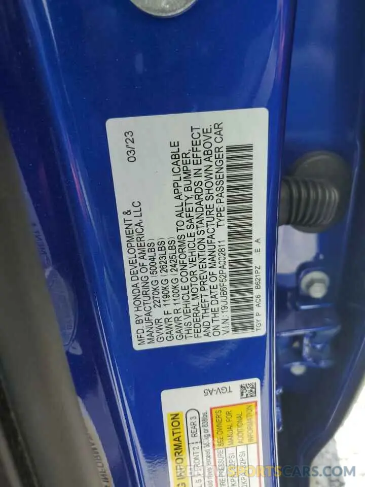 12 Photograph of a damaged car 19UUB6F52PA002811 ACURA TLX 2023