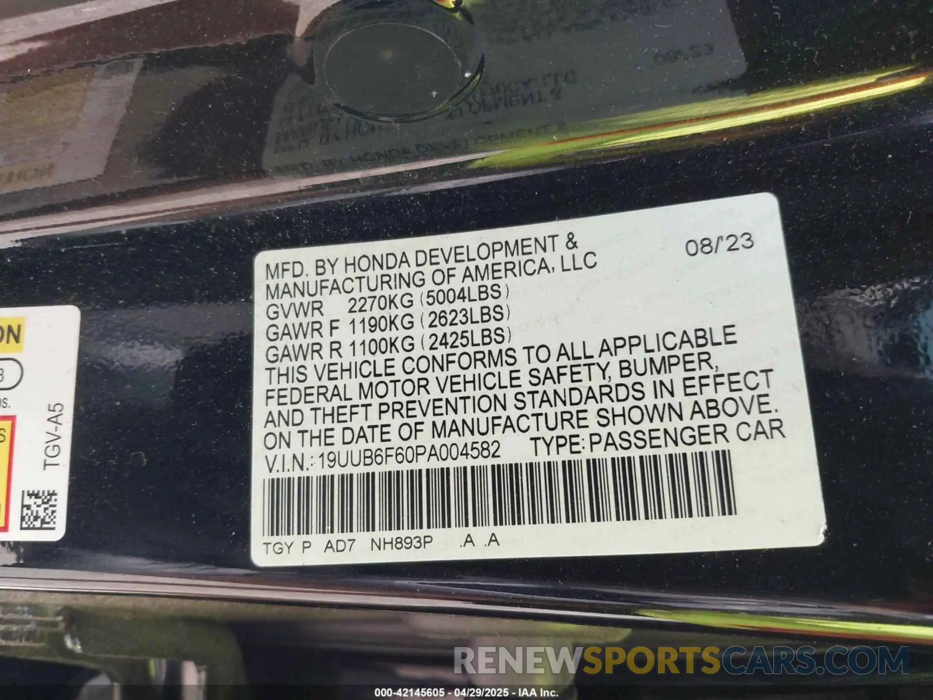 9 Photograph of a damaged car 19UUB6F60PA004582 ACURA TLX 2023