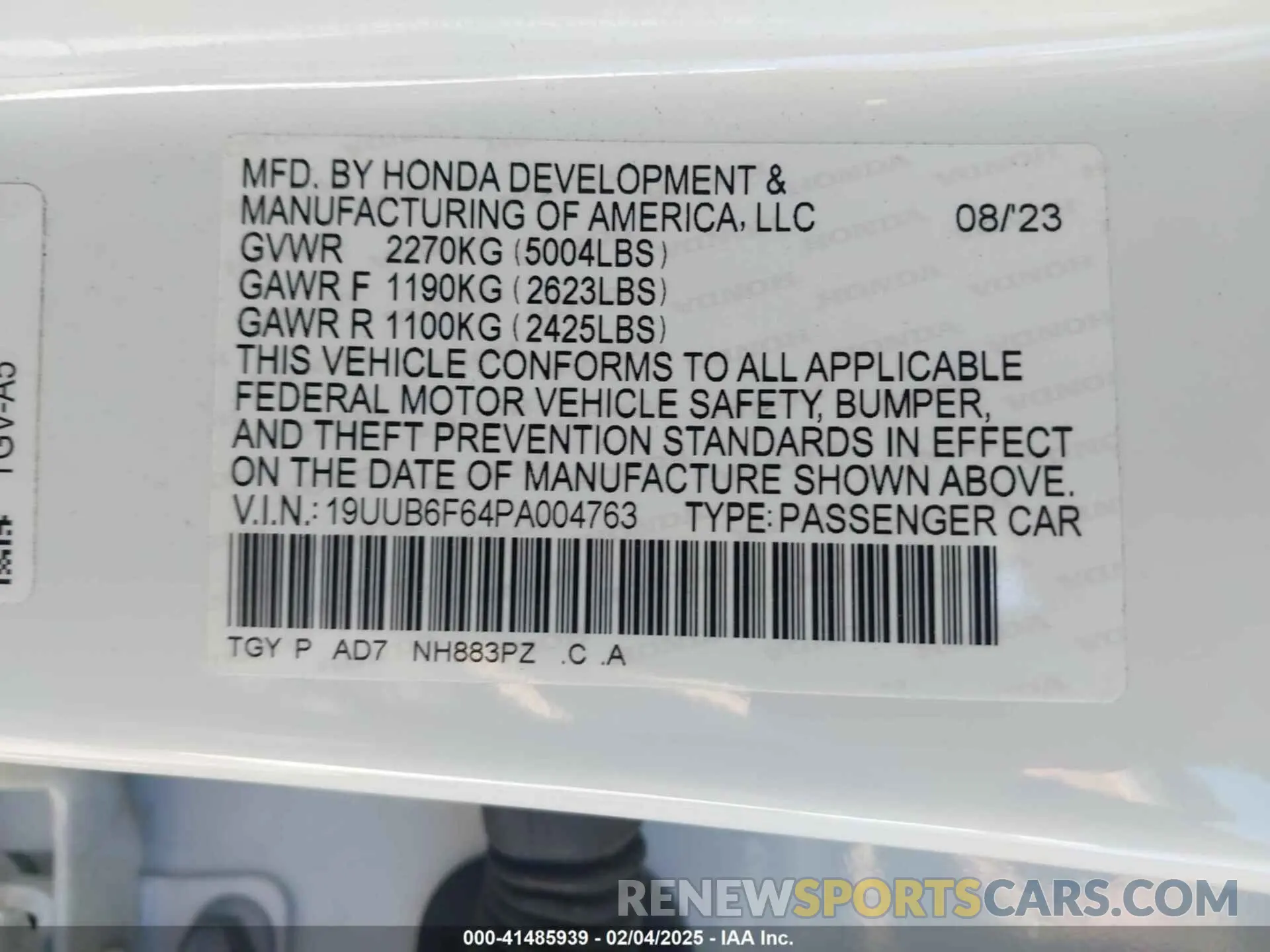 9 Photograph of a damaged car 19UUB6F64PA004763 ACURA TLX 2023