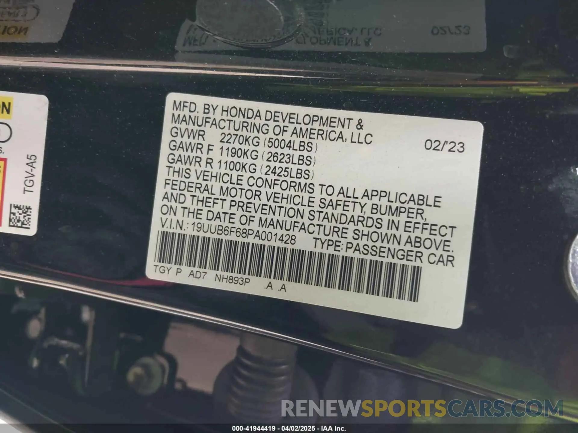9 Photograph of a damaged car 19UUB6F68PA001428 ACURA TLX 2023