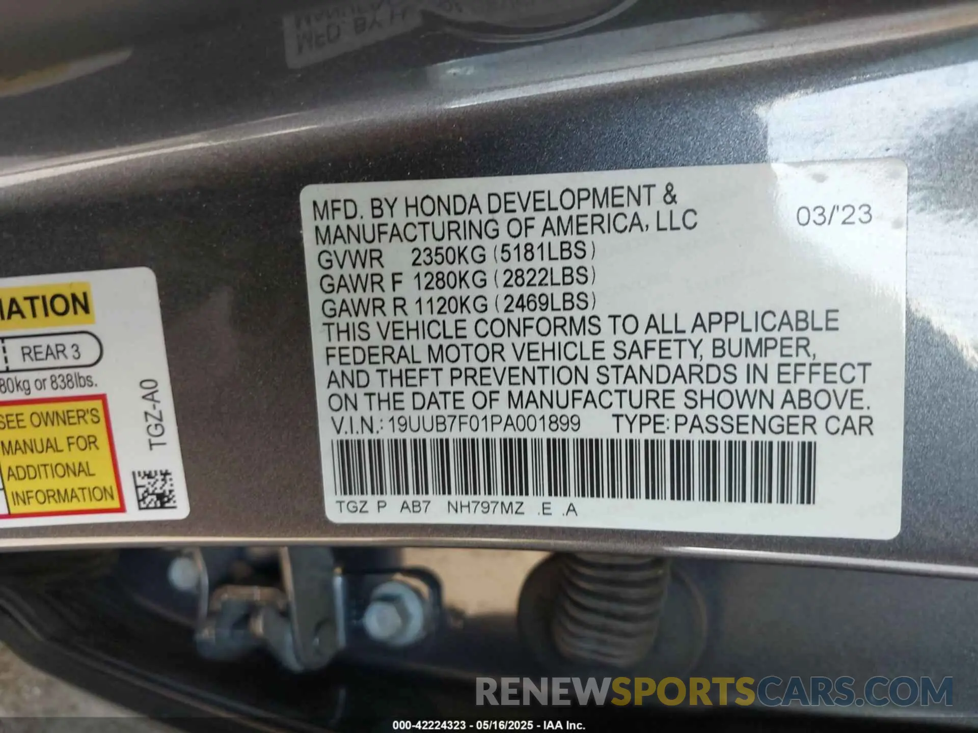 9 Photograph of a damaged car 19UUB7F01PA001899 ACURA TLX 2023