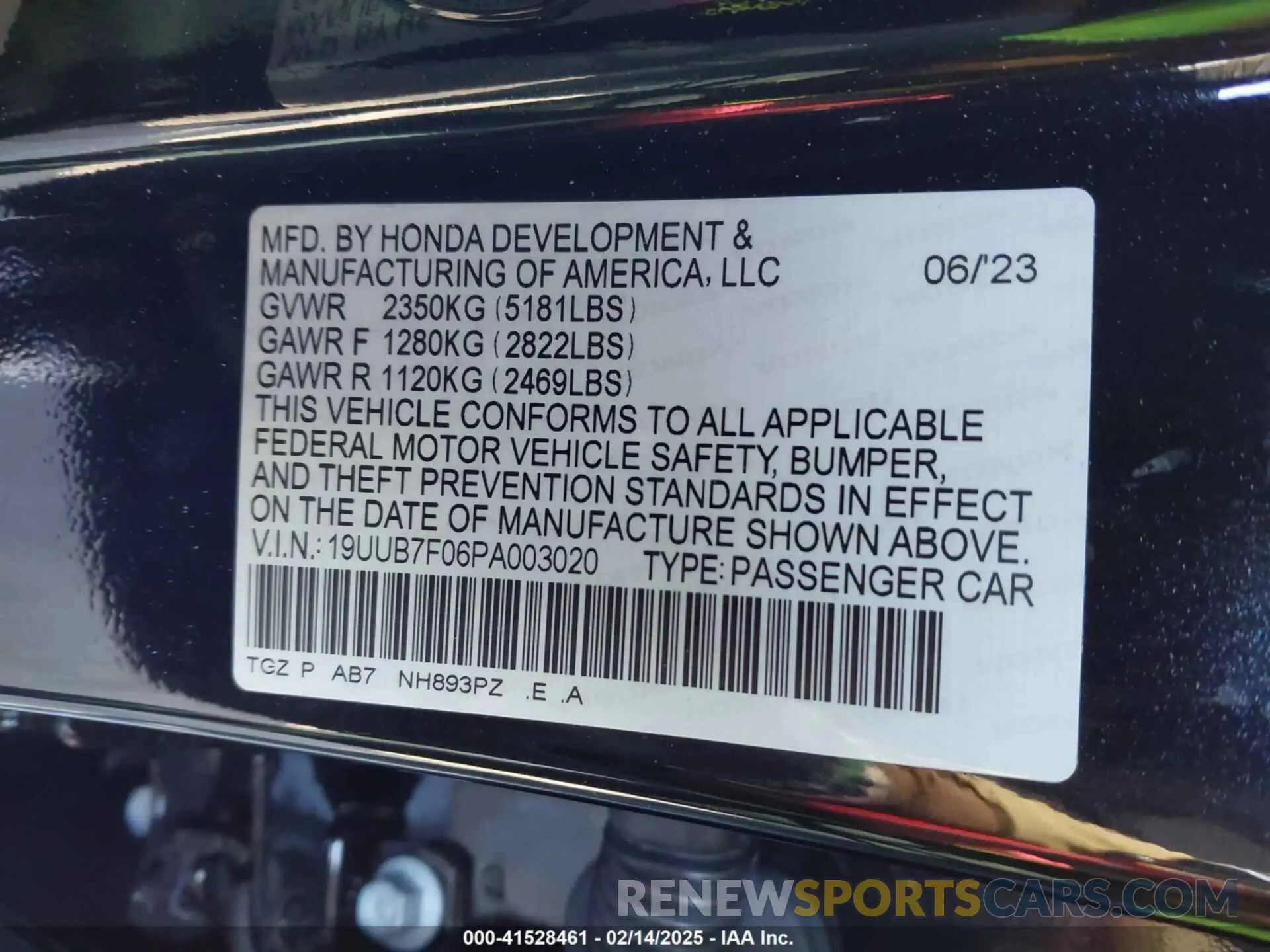 9 Photograph of a damaged car 19UUB7F06PA003020 ACURA TLX 2023