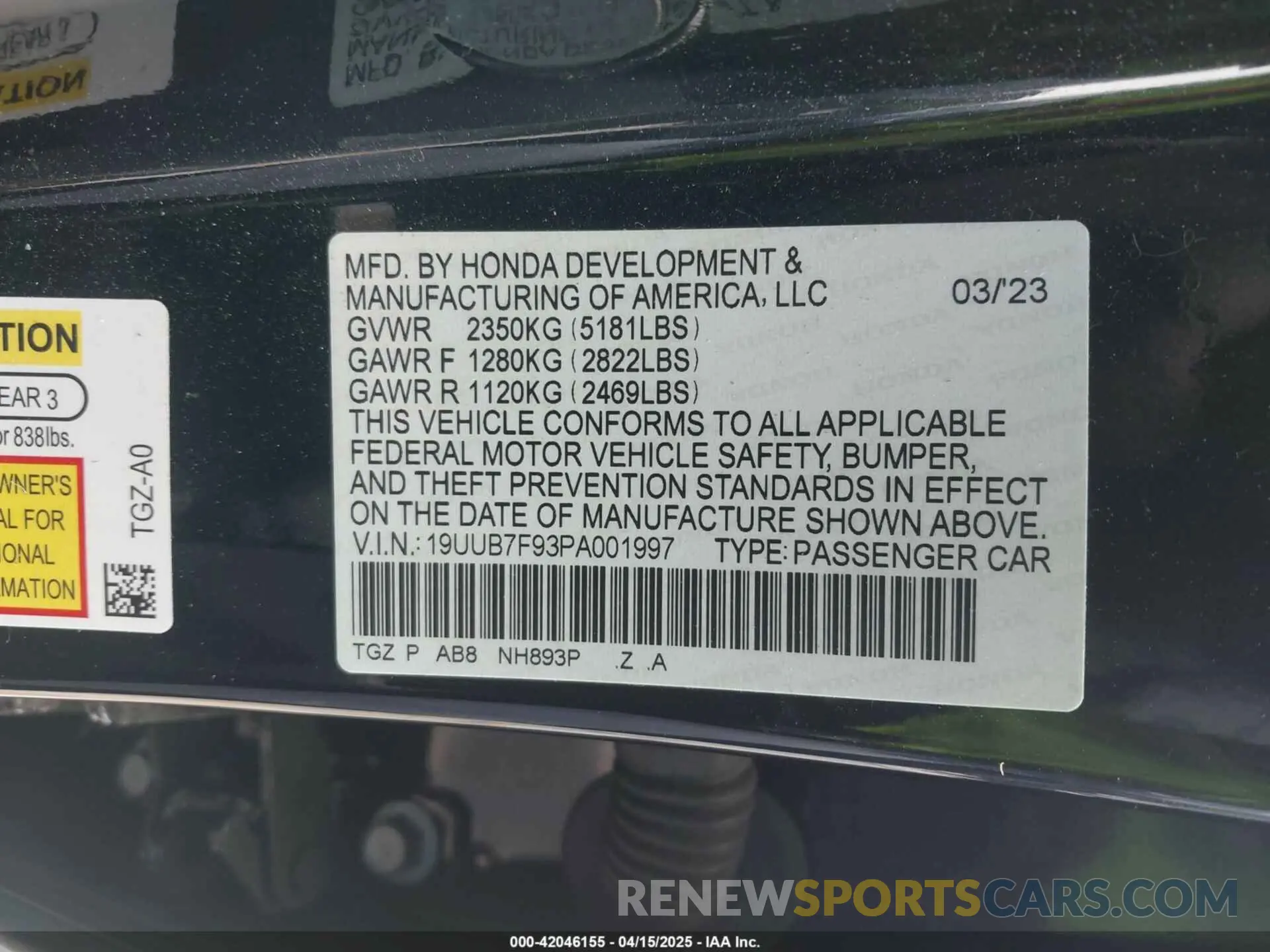 9 Photograph of a damaged car 19UUB7F93PA001997 ACURA TLX 2023
