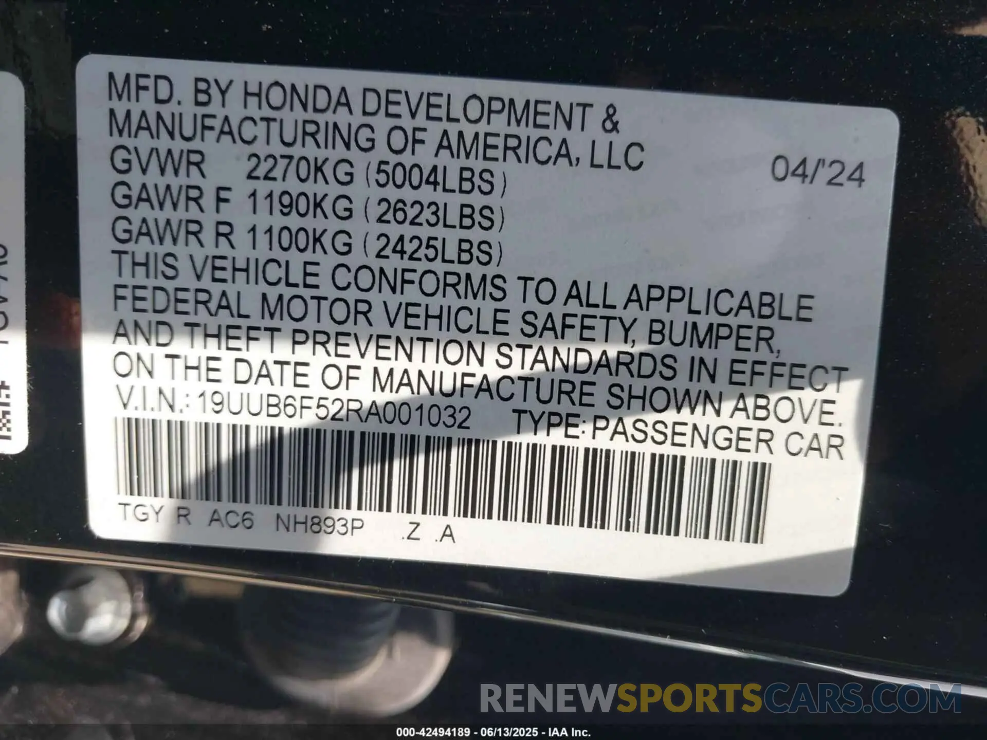 9 Photograph of a damaged car 19UUB6F52RA001032 ACURA TLX 2024