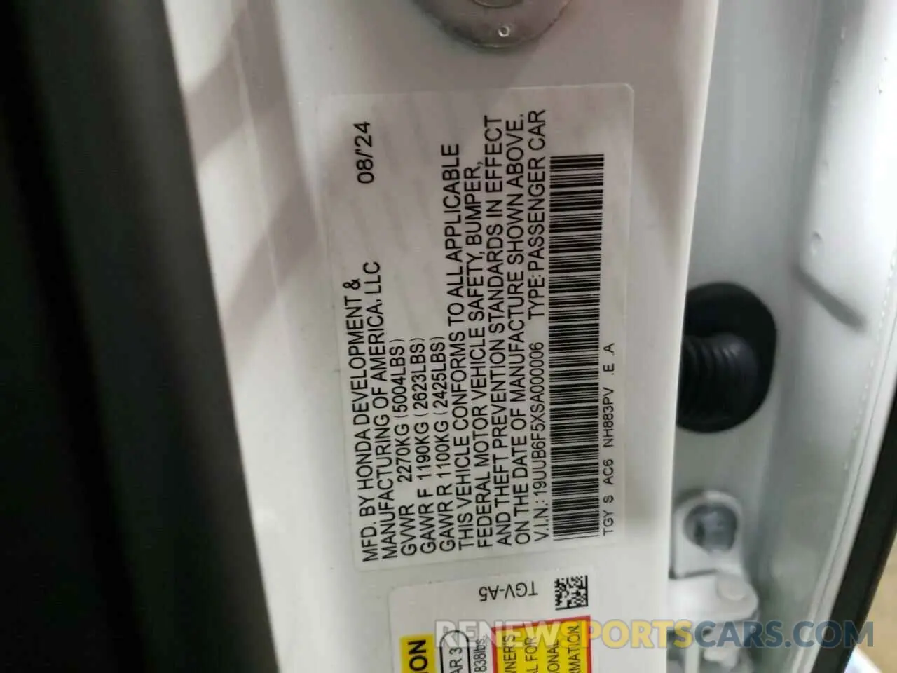 13 Photograph of a damaged car 19UUB6F5XSA000006 ACURA TLX 2025