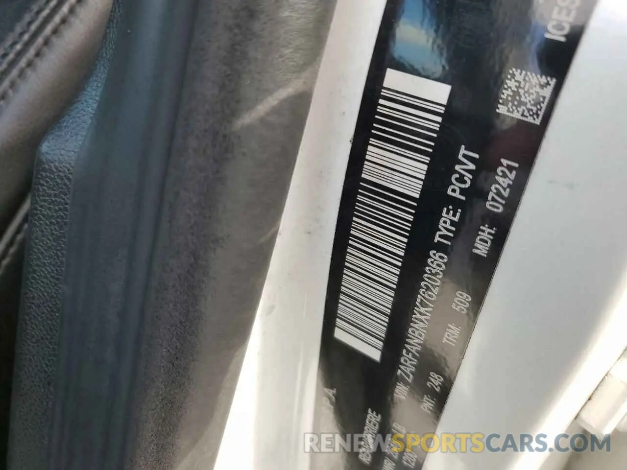 12 Photograph of a damaged car ZARFANBNXK7620366 ALFA ROMEO GIULIA 2019